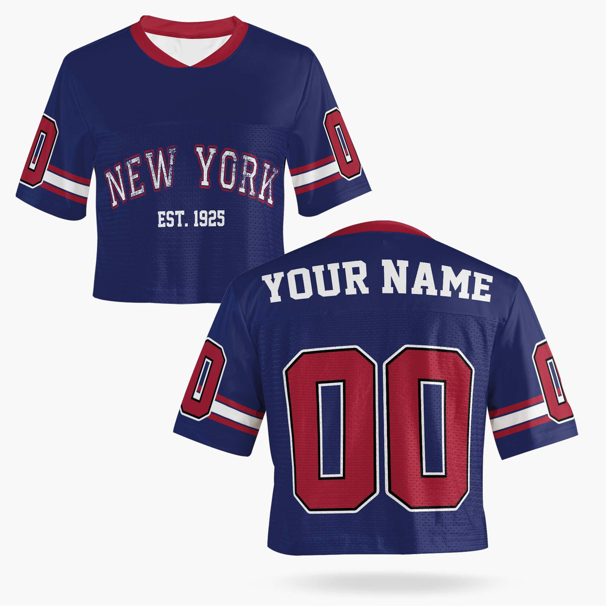 Custom Women's Crop Football Jersey New York G - Design Your Own