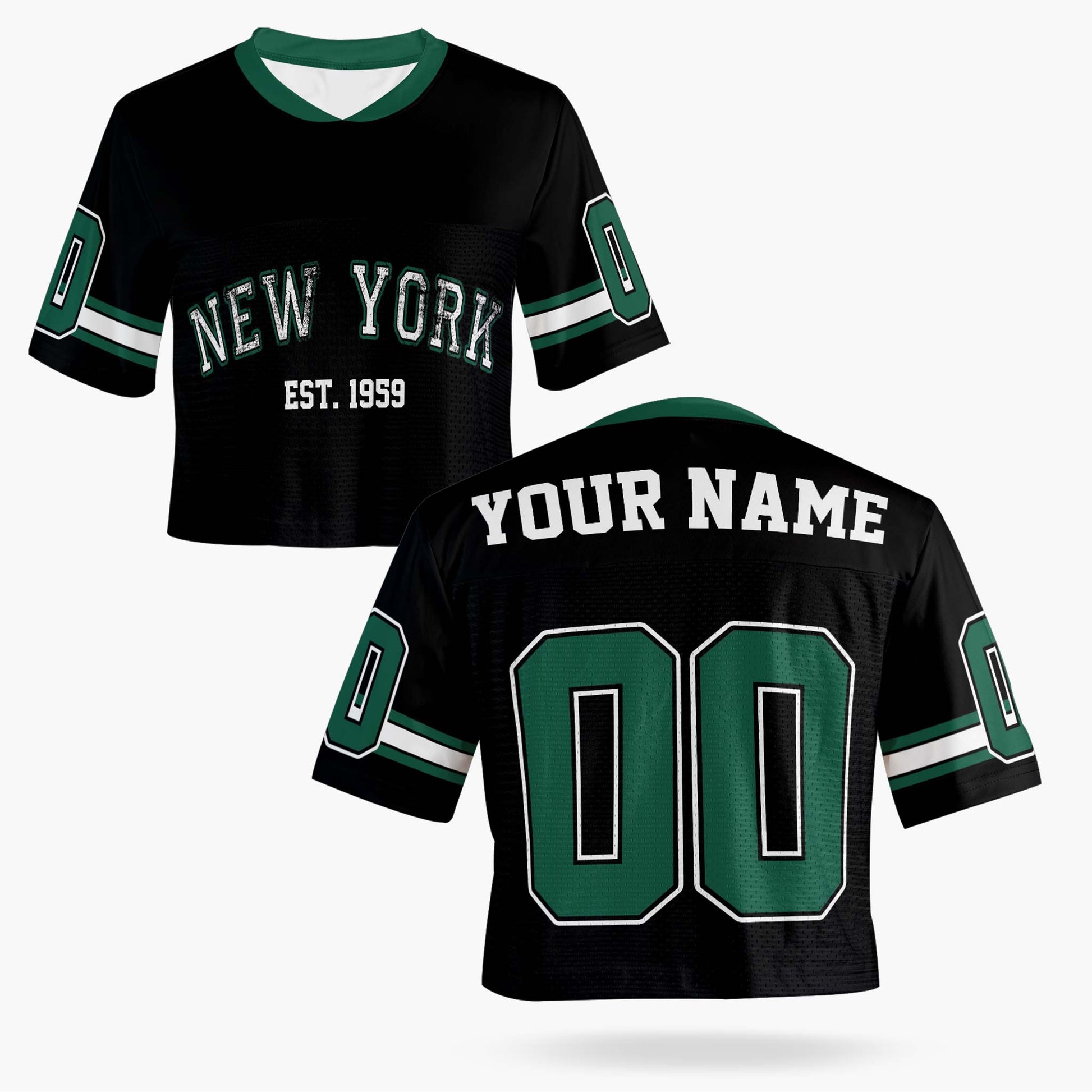 Custom Women's Crop Football Jersey New York J - Design Your Own