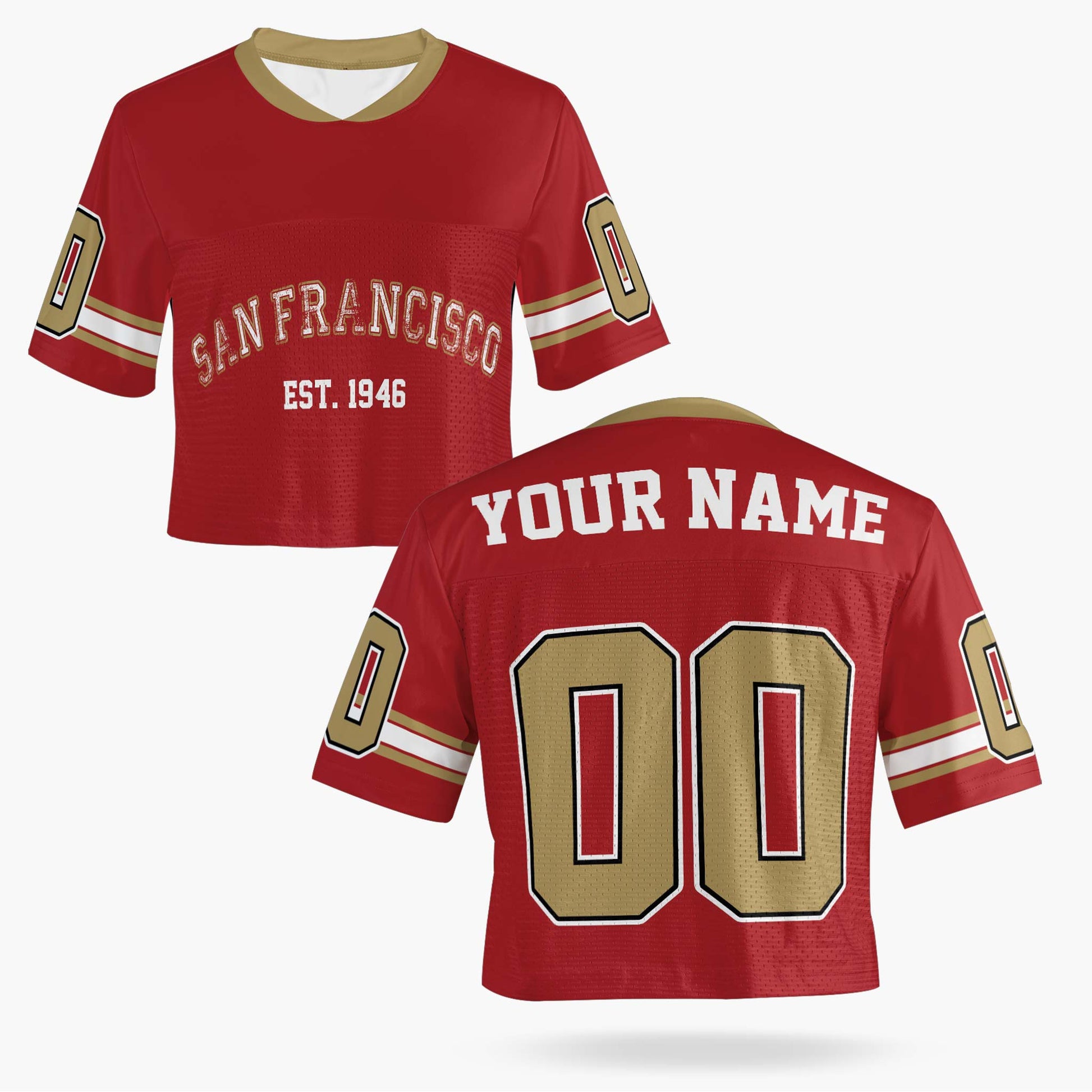 Custom Women's Crop Football Jersey San Francisco - Design Your Own
