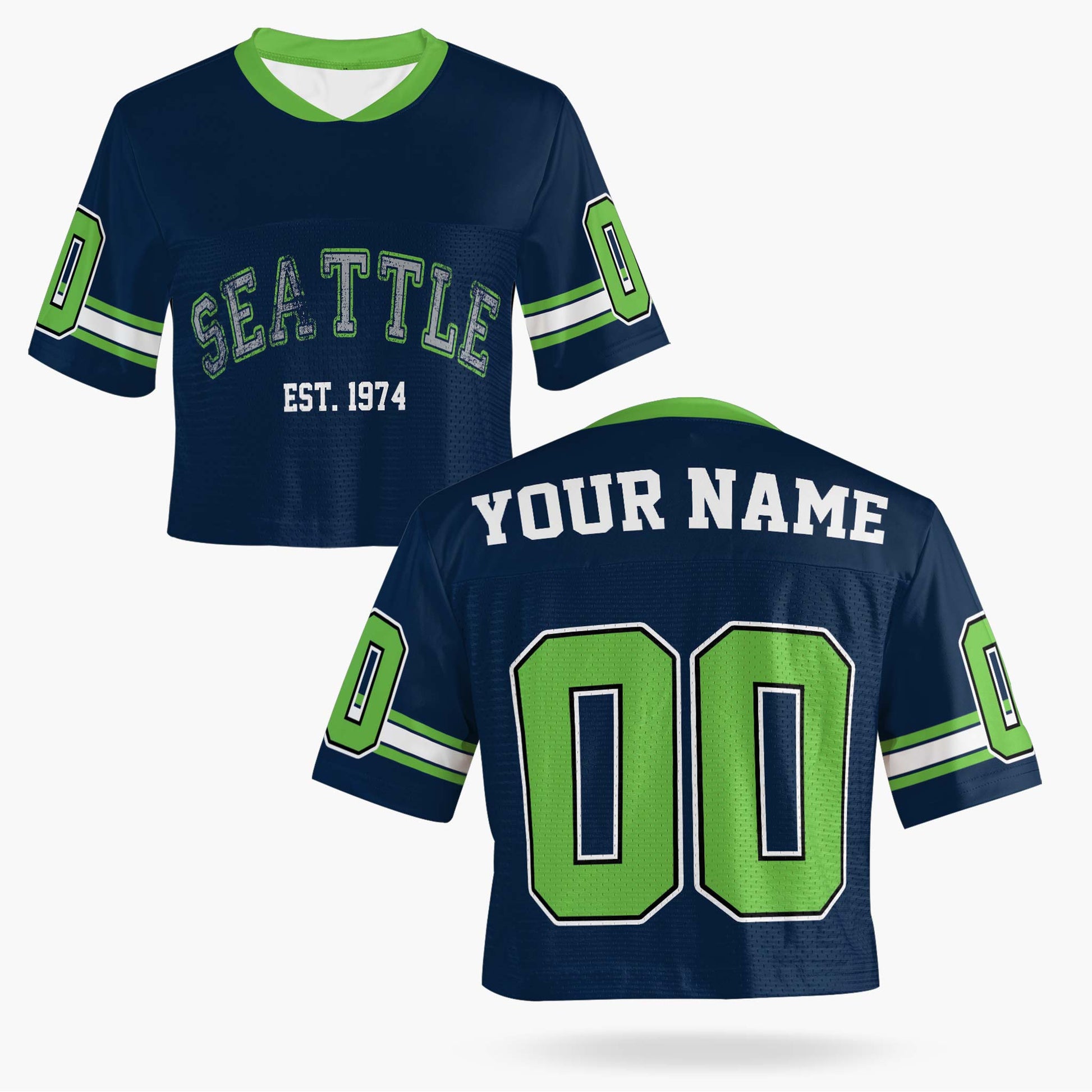 Custom Women's Crop Football Jersey Seattle - Design Your Own