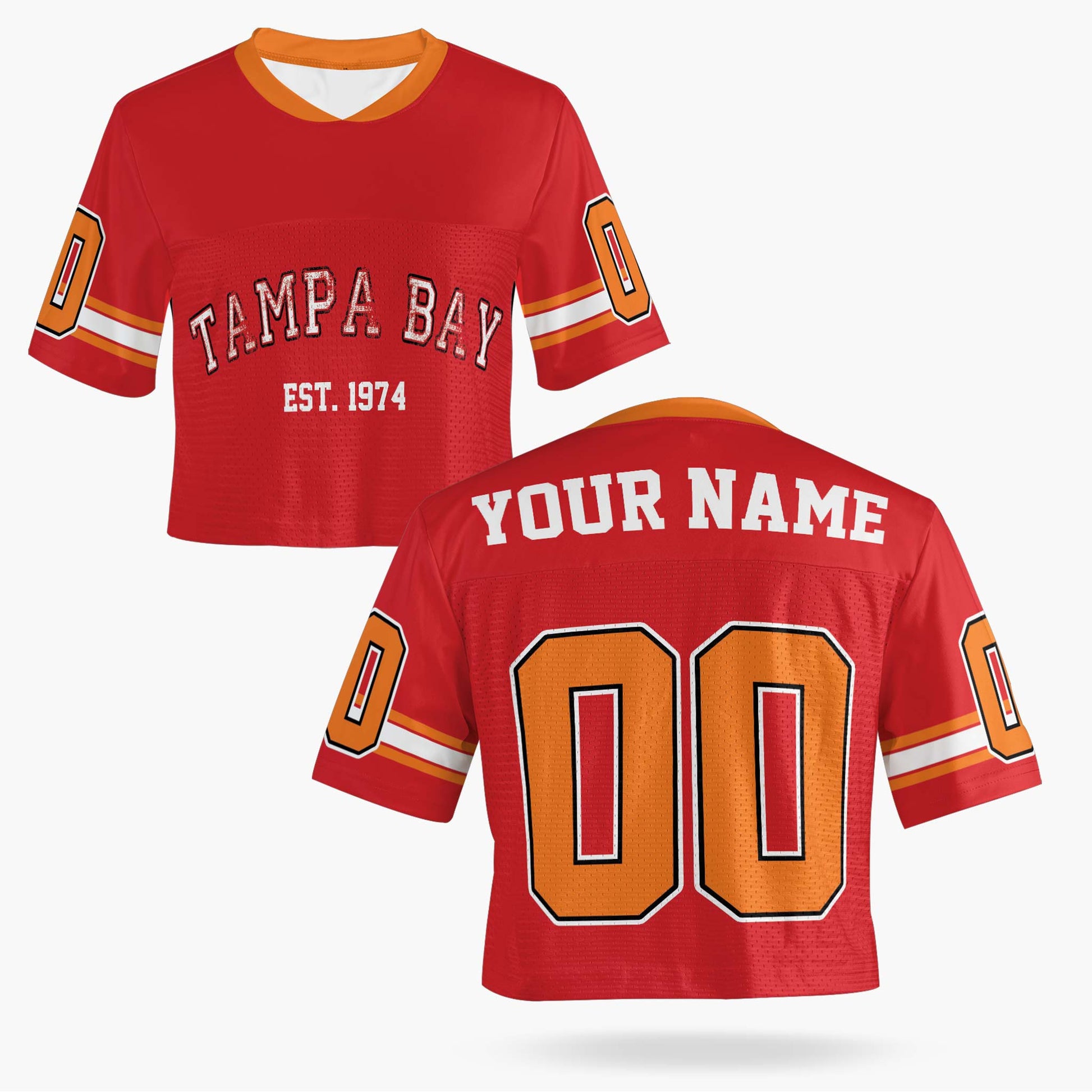 Custom Women's Crop Football Jersey Tampa Bay - Design Your Own