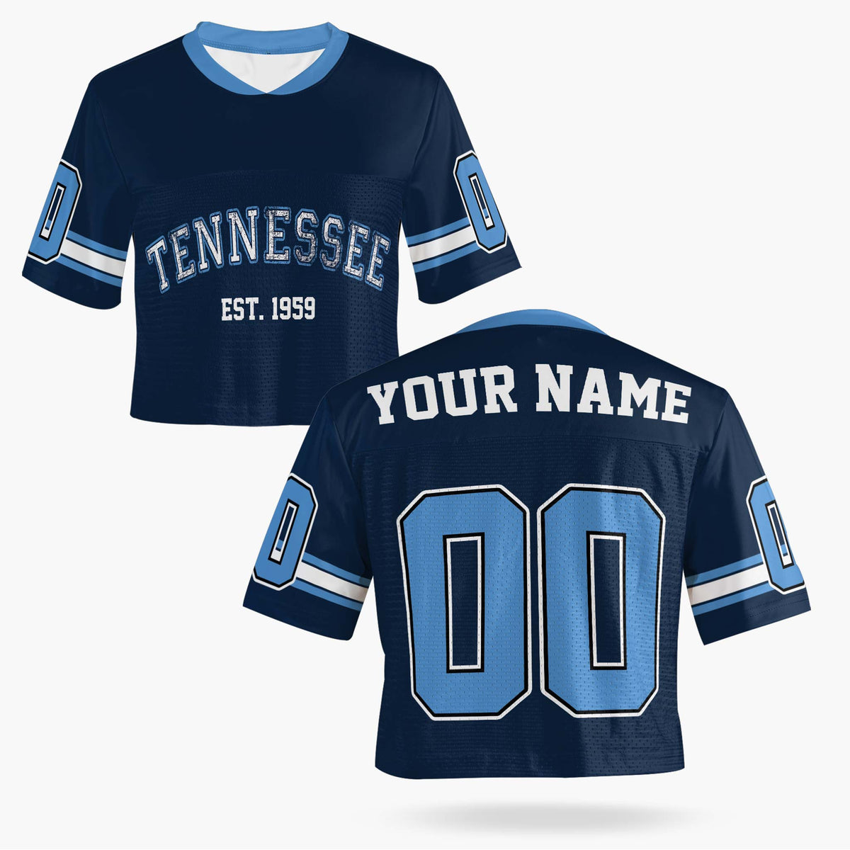 Custom Women's Crop Football Jersey Tennessee - Design Your Own