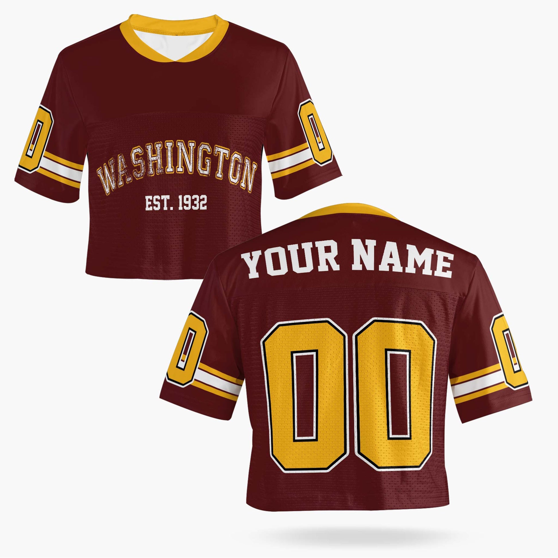 Custom Women's Crop Football Jersey Washington - Design Your Own