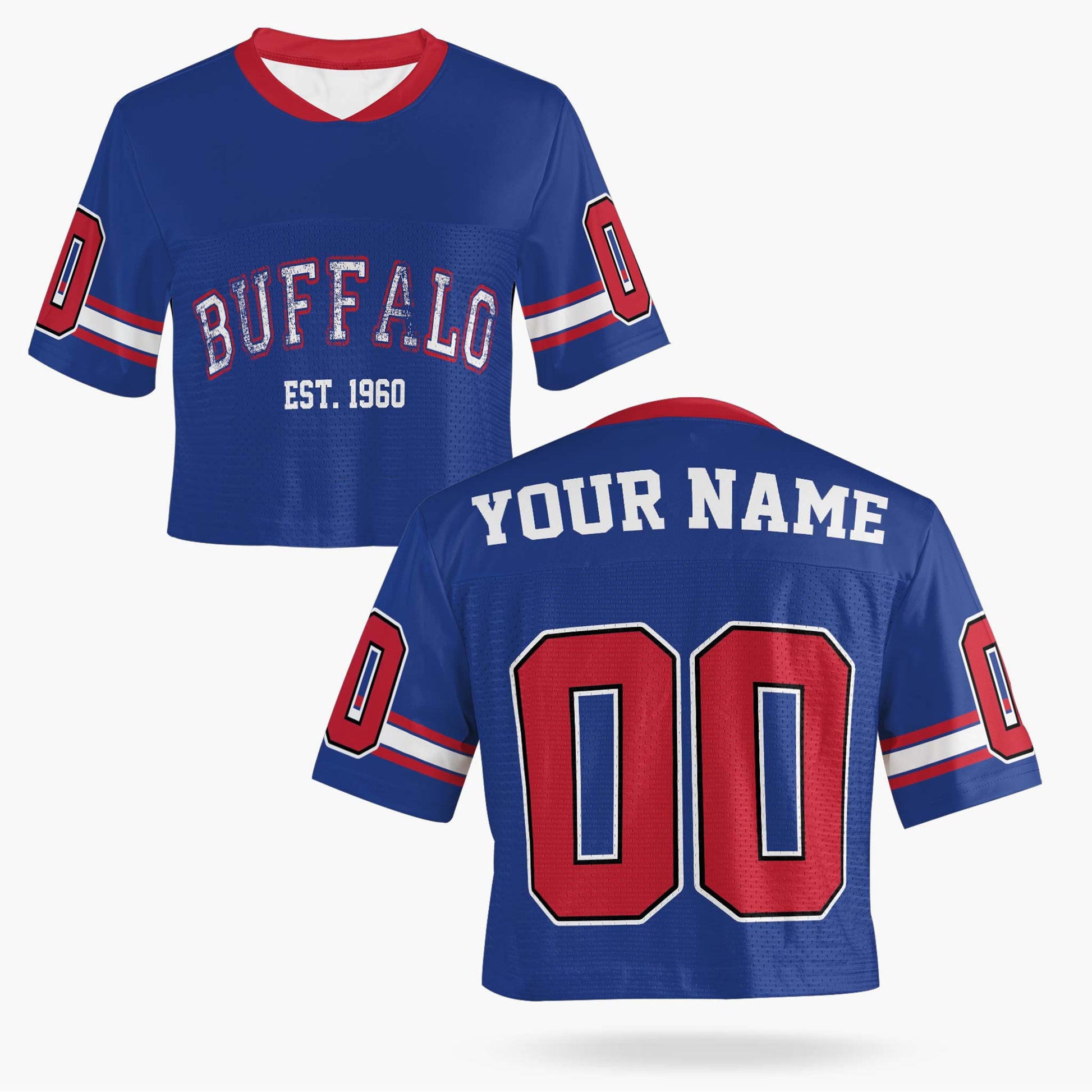 Custom Women's Crop Football Jersey Buffalo - Design Your Own