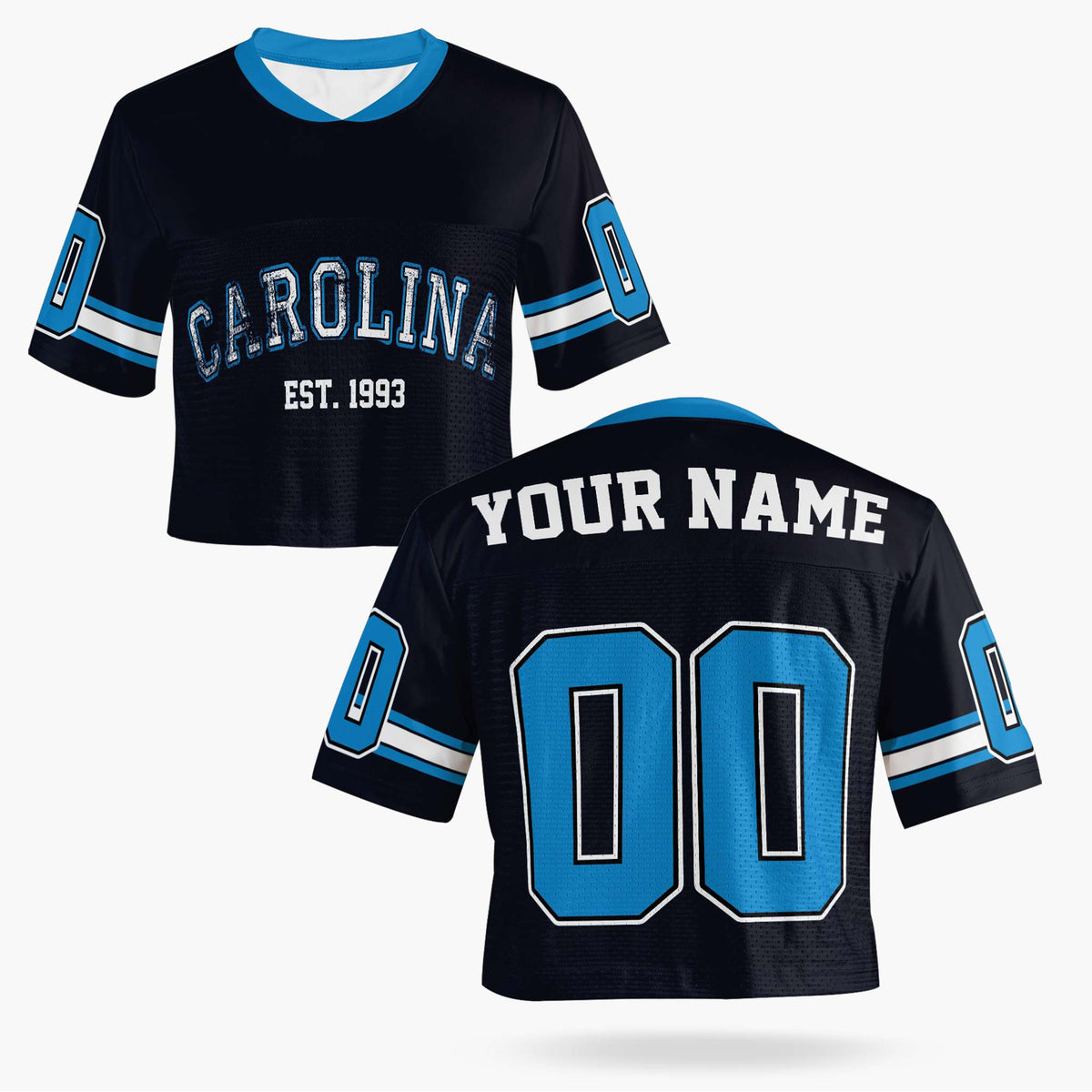 Custom Women's Crop Football Jersey Carolina - Design Your Own