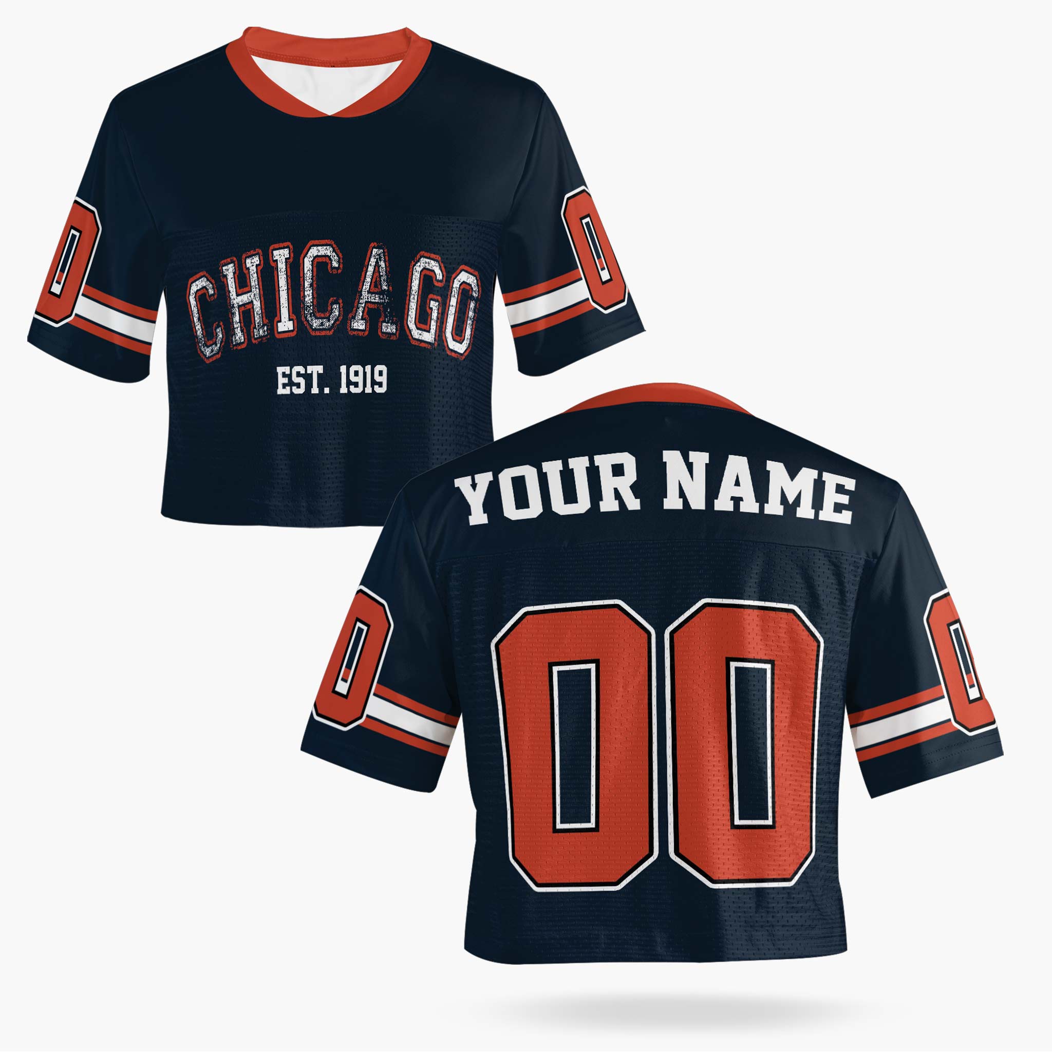 Custom Women's Crop Football Jersey Chicago - Design Your Own