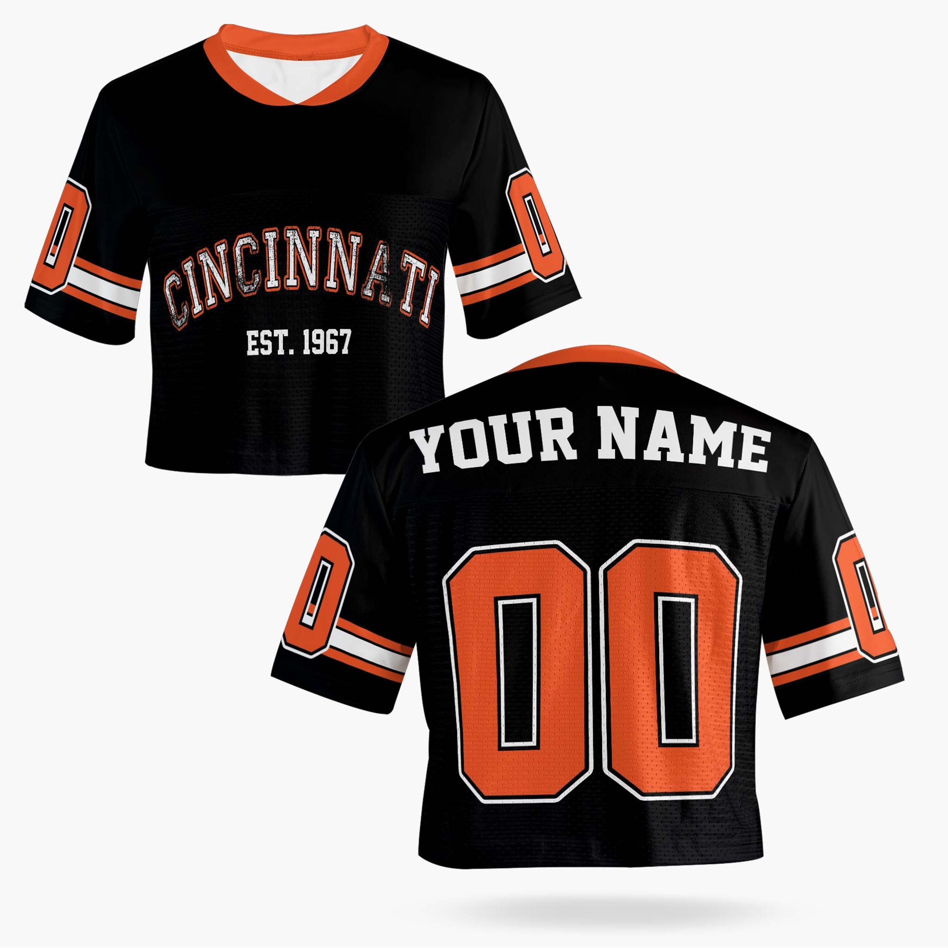 Custom Women's Crop Football Jersey Cincinnati - Design Your Own