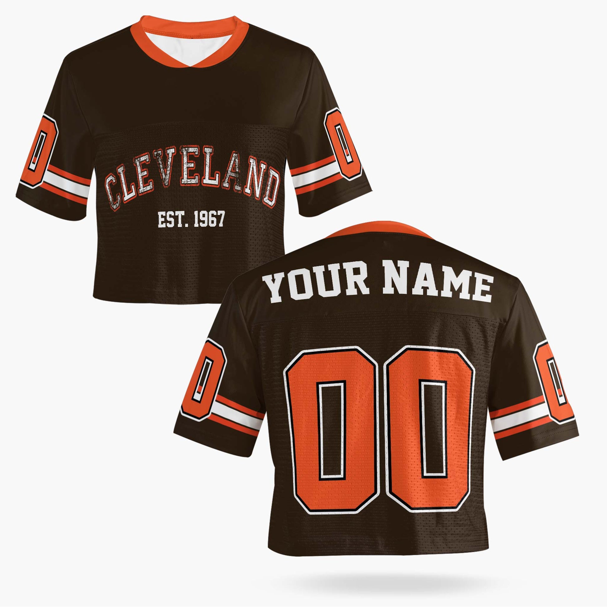 Custom Women's Crop Football Jersey Cleveland - Design Your Own