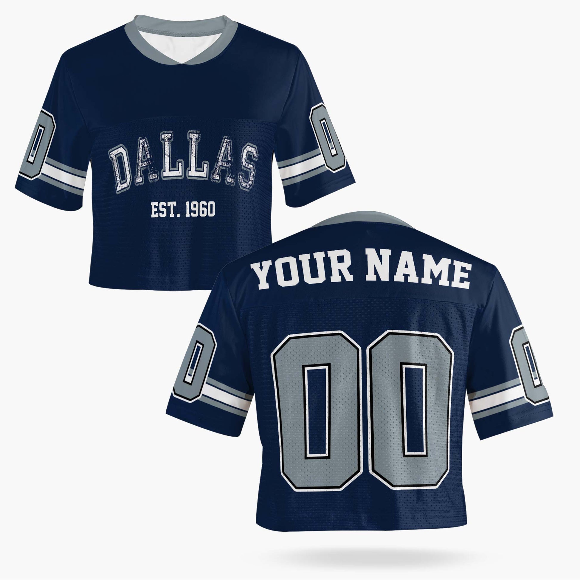 Custom Women's Crop Football Jersey Dallas - Design Your Own
