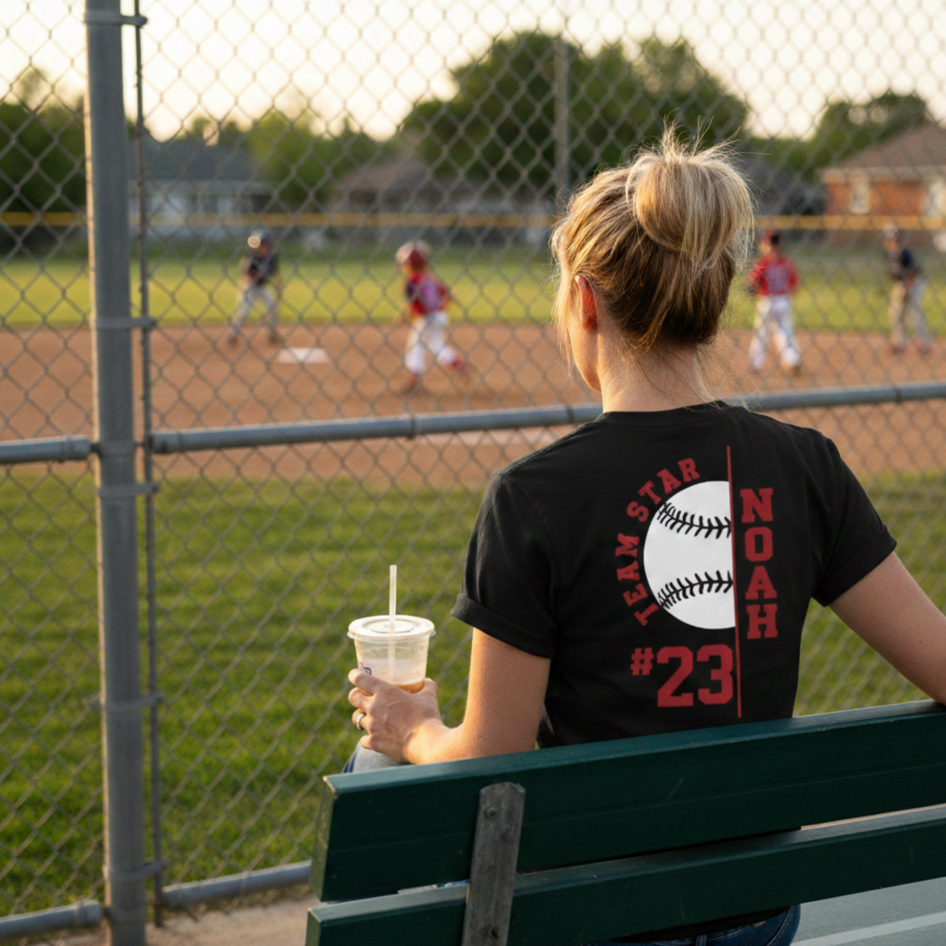 Custom T-Shirt Baseball Dad Black - Personalized Name Number