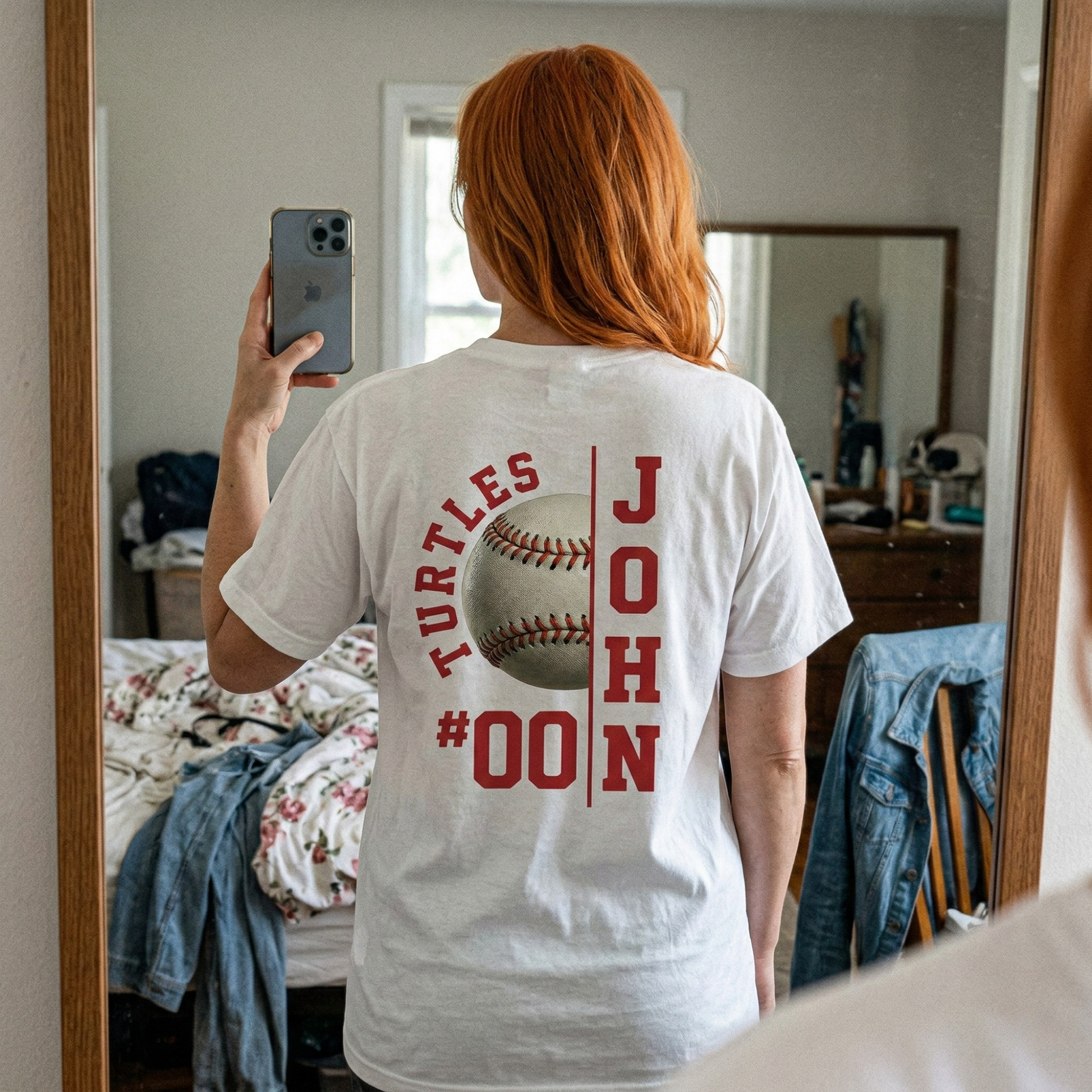 Custom T-Shirt Baseball Girlfriend Black - Personalized Name Number