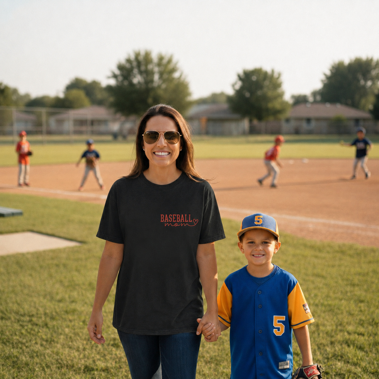 Custom T-Shirt Baseball Mom Black - Personalized Name Number