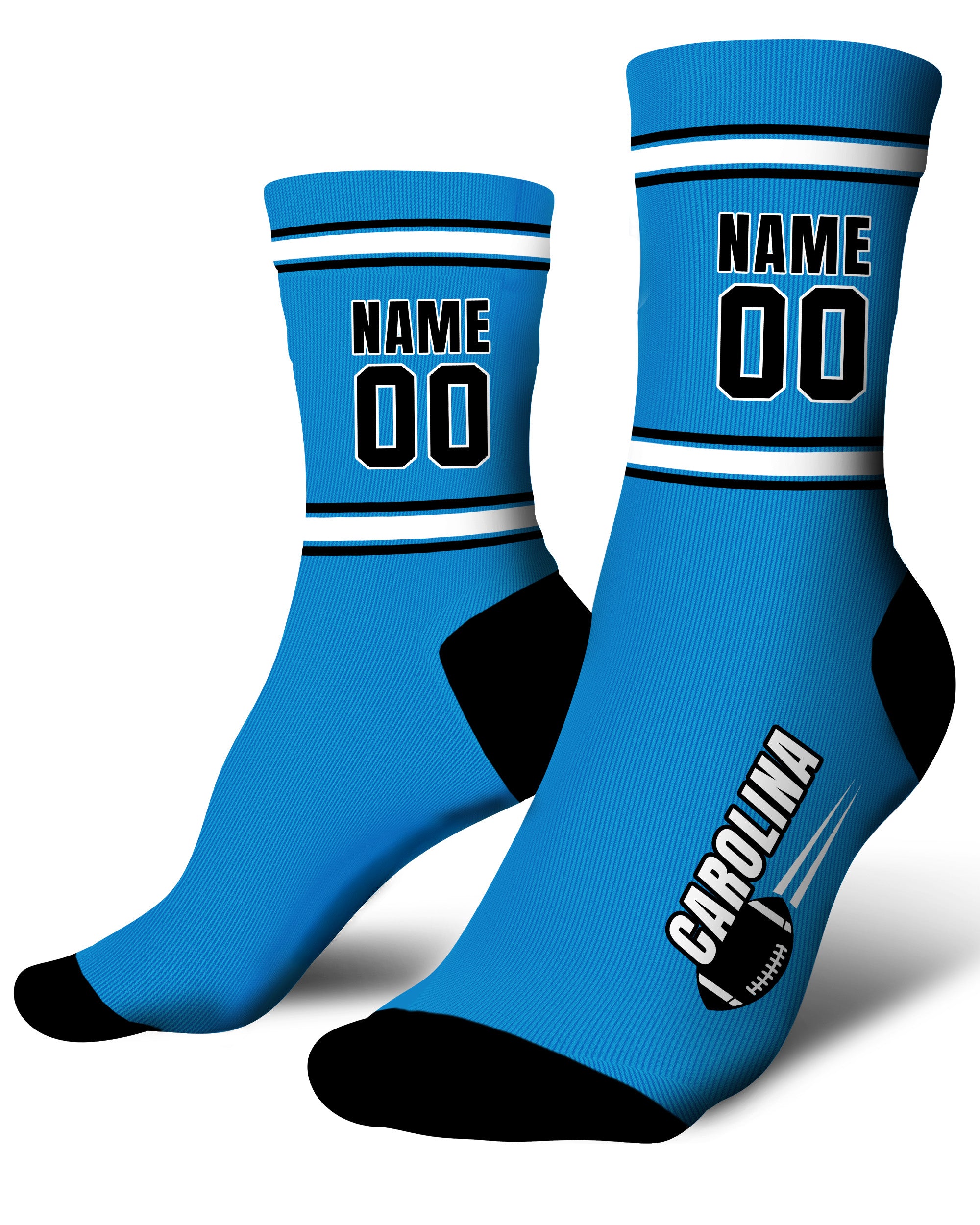 Custom City Sports Socks Carolina Blue - Personalized Name Number