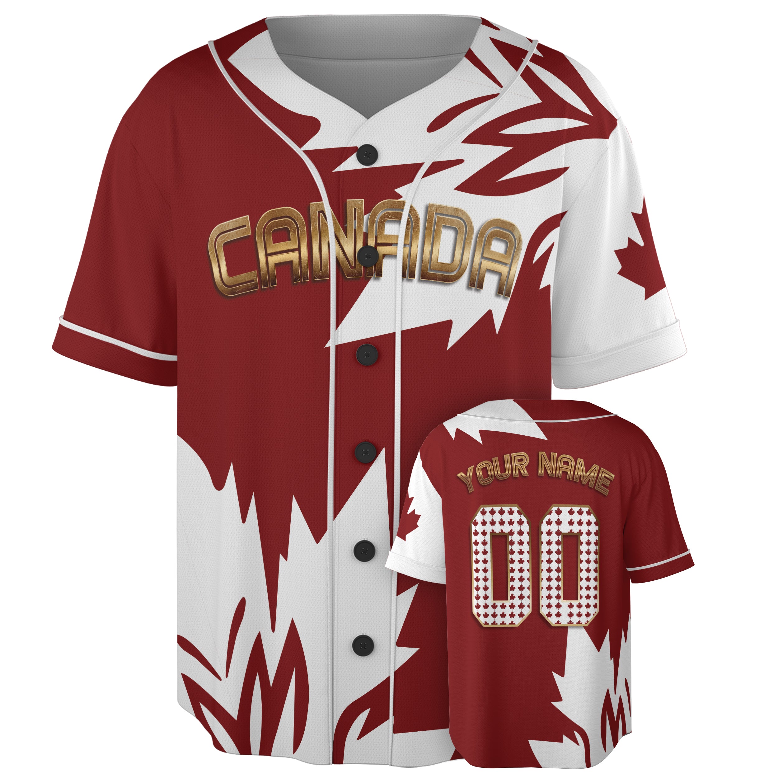 Custom Canada Baseball Jersey Canadian Fan Maple Strike – Personalized Name Number