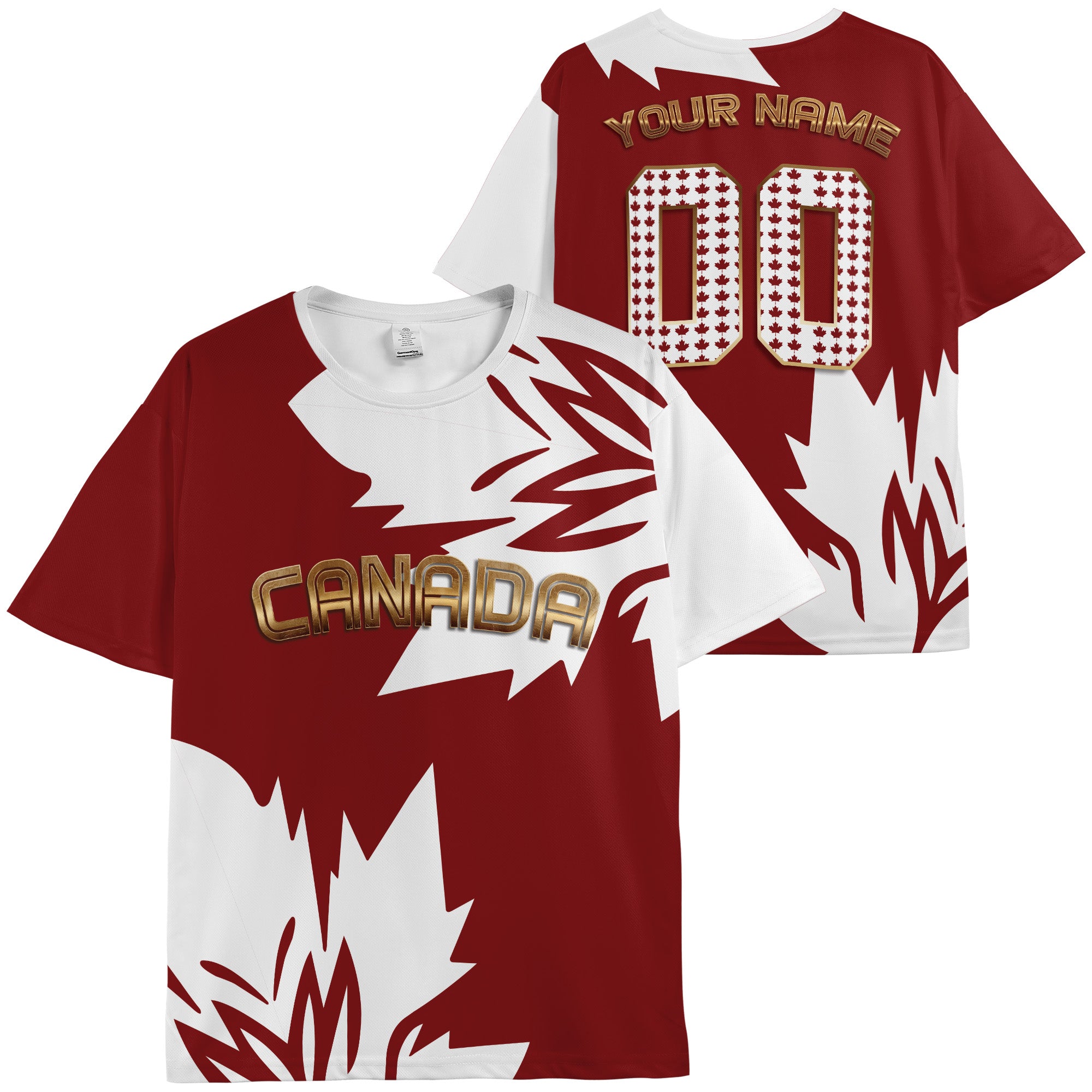 Custom Canada Soccer Jersey Canadian Fan Maple Strike - Personalized Name Number