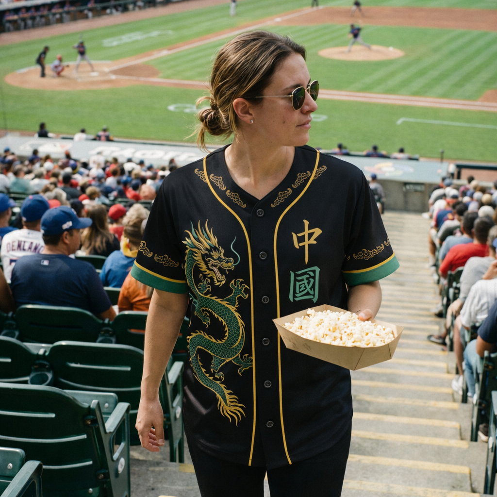 Custom China Baseball Jersey Chinese Fan Star Pattern – Personalized Name Number
