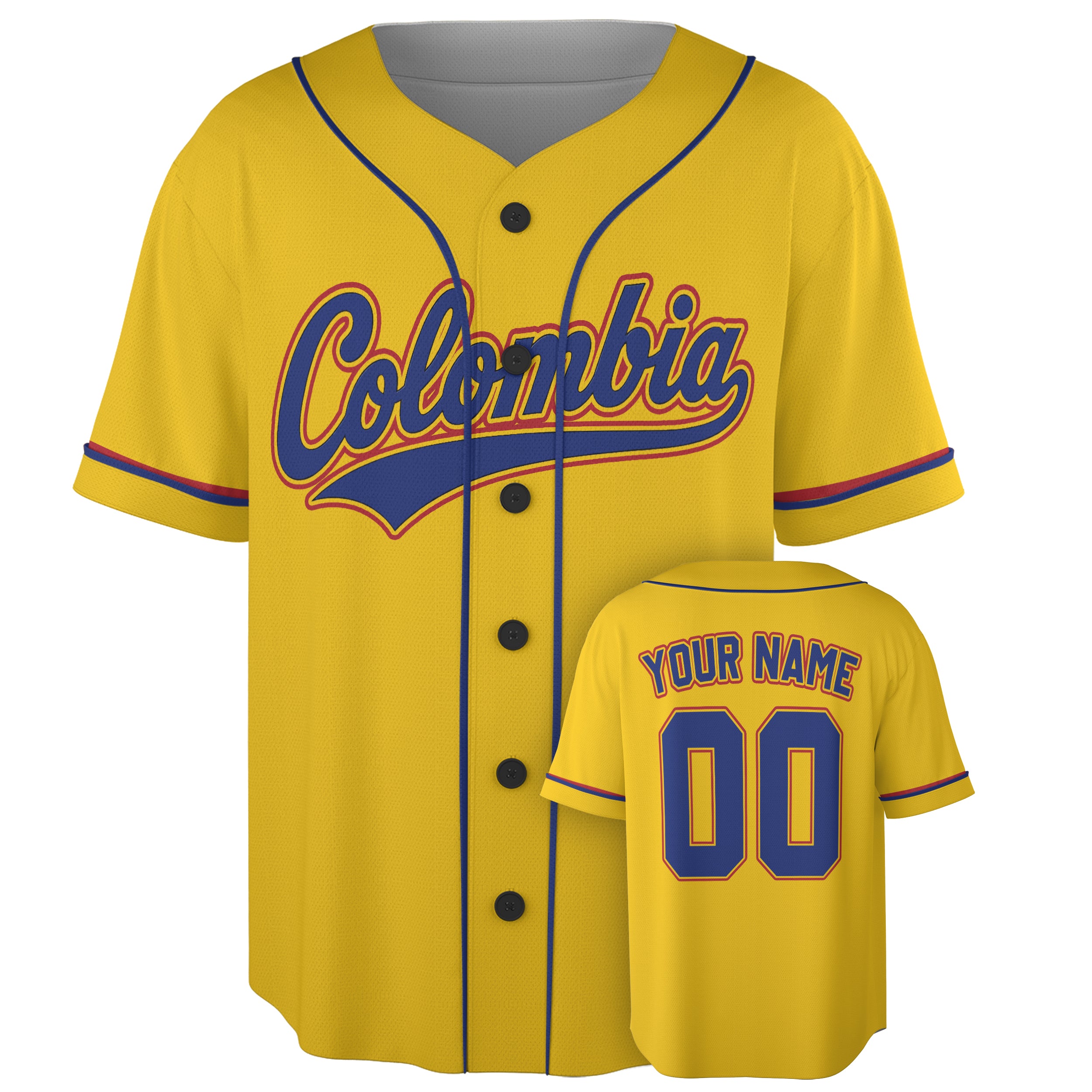Custom Colombia Baseball Jersey Colombian Fan Classic Script – Personalized Name Number