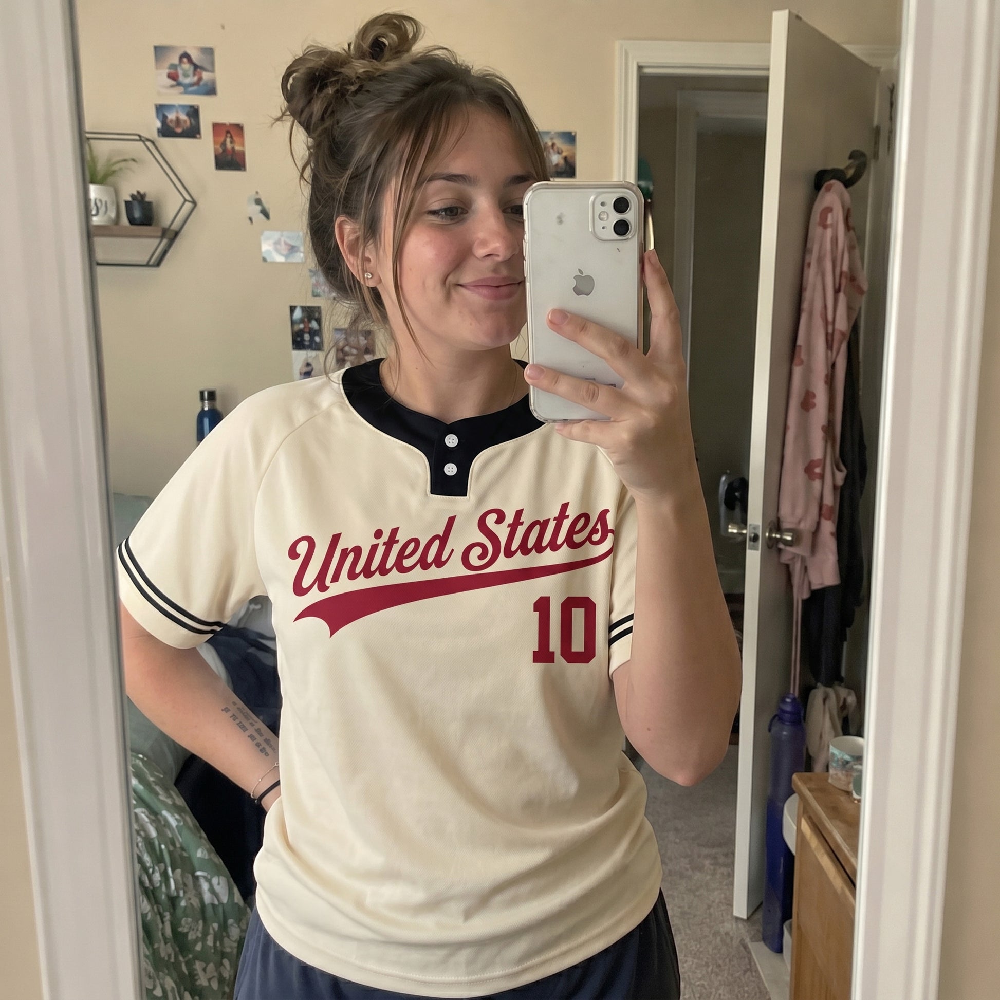 Custom Two Button Softball Jersey Cream, Black and Crimson Red – Design Your Own