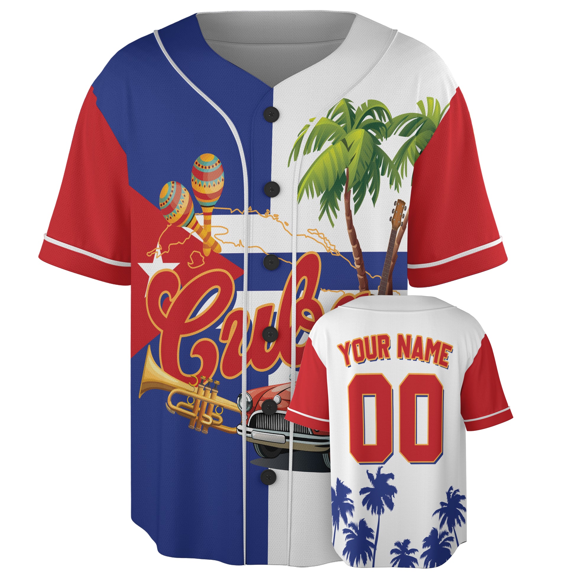 Custom Cuba Baseball Jersey Cuban Fan Culture Collage – Personalized Name Number