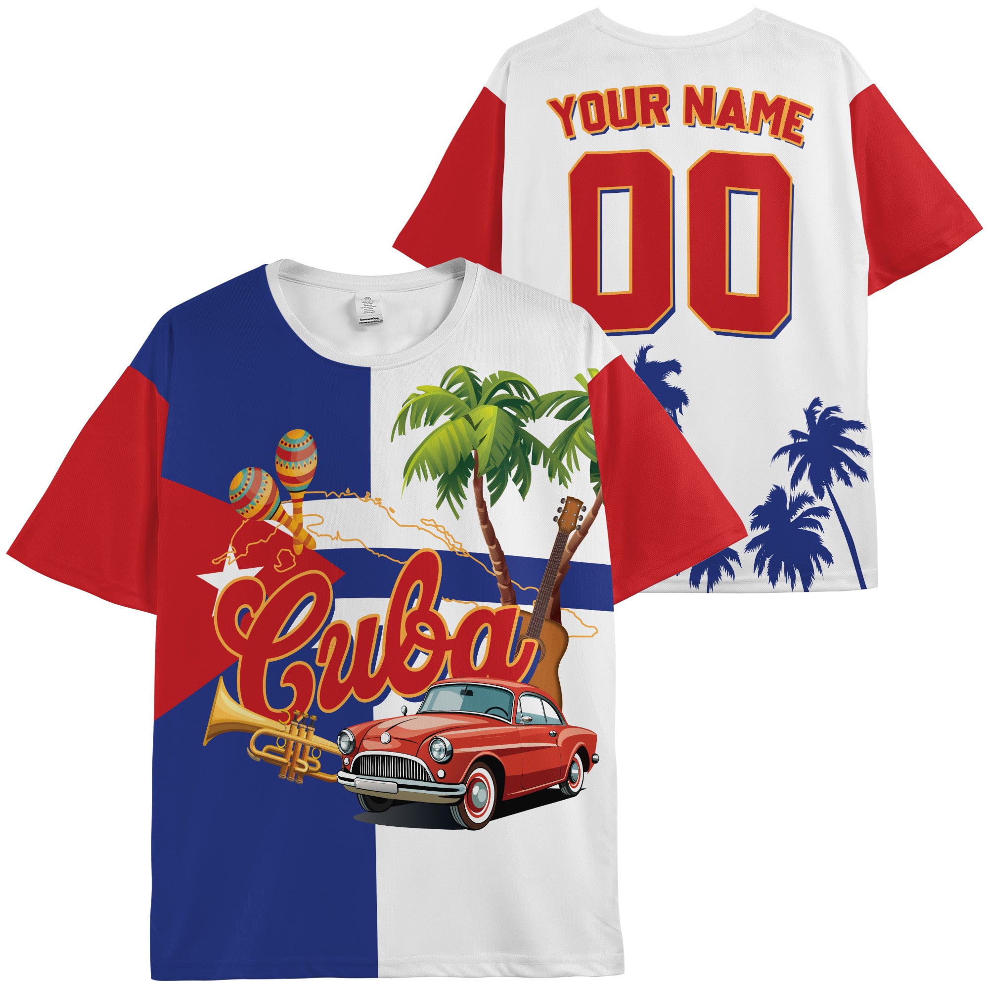Custom Cuba Soccer Jersey Cuban Fan Culture Collage - Personalized Name Number