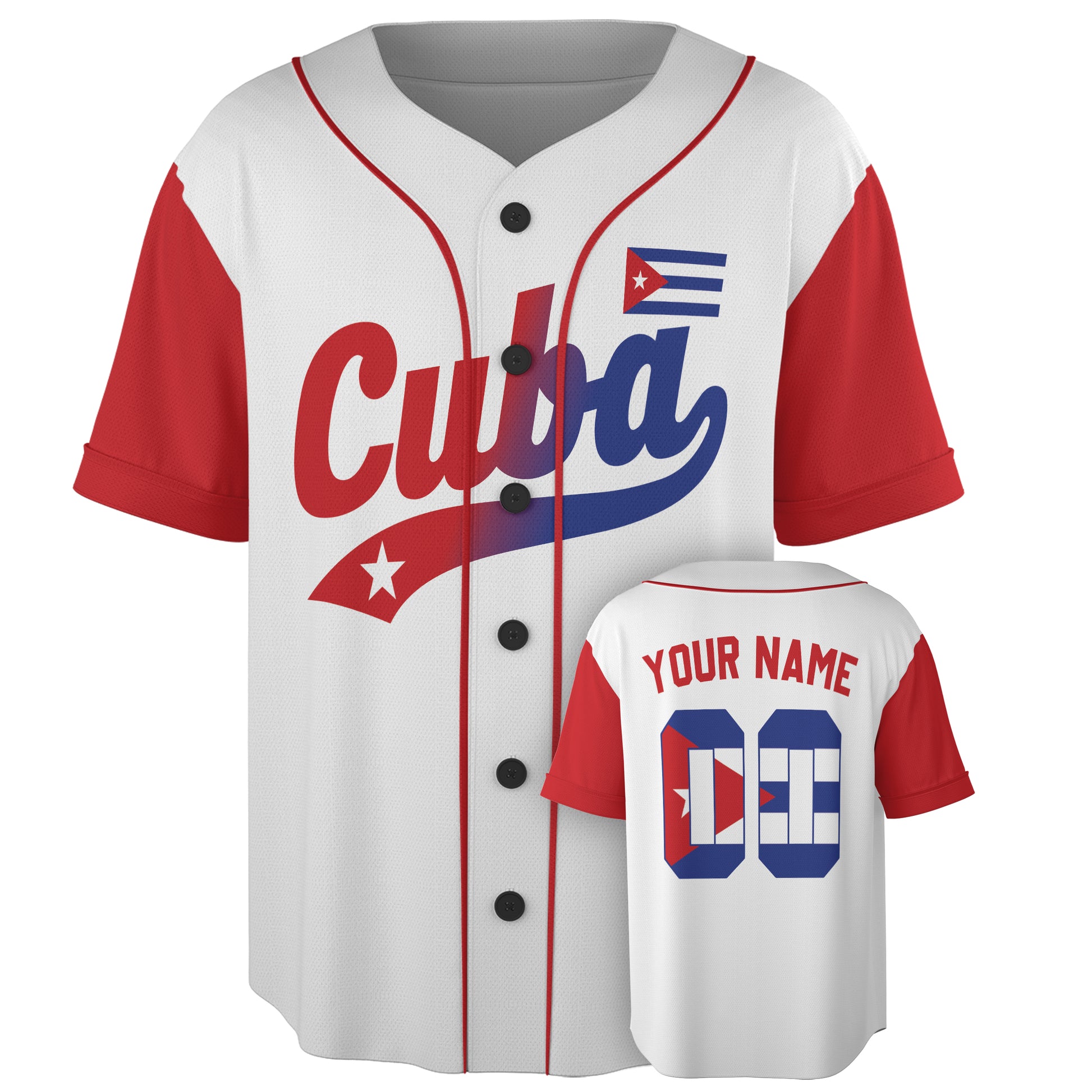 Custom Cuba Baseball Jersey Cuban Fan Script Classic – Personalized Name Number