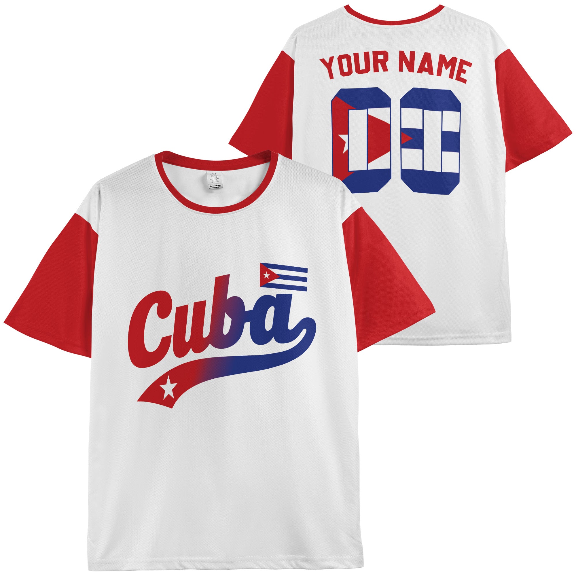 Custom Cuba Soccer Jersey Cuban Fan Script Classic - Personalized Name Number
