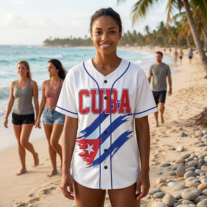 Custom Cuba Baseball Jersey Cuban Fan Script Classic – Personalized Name Number