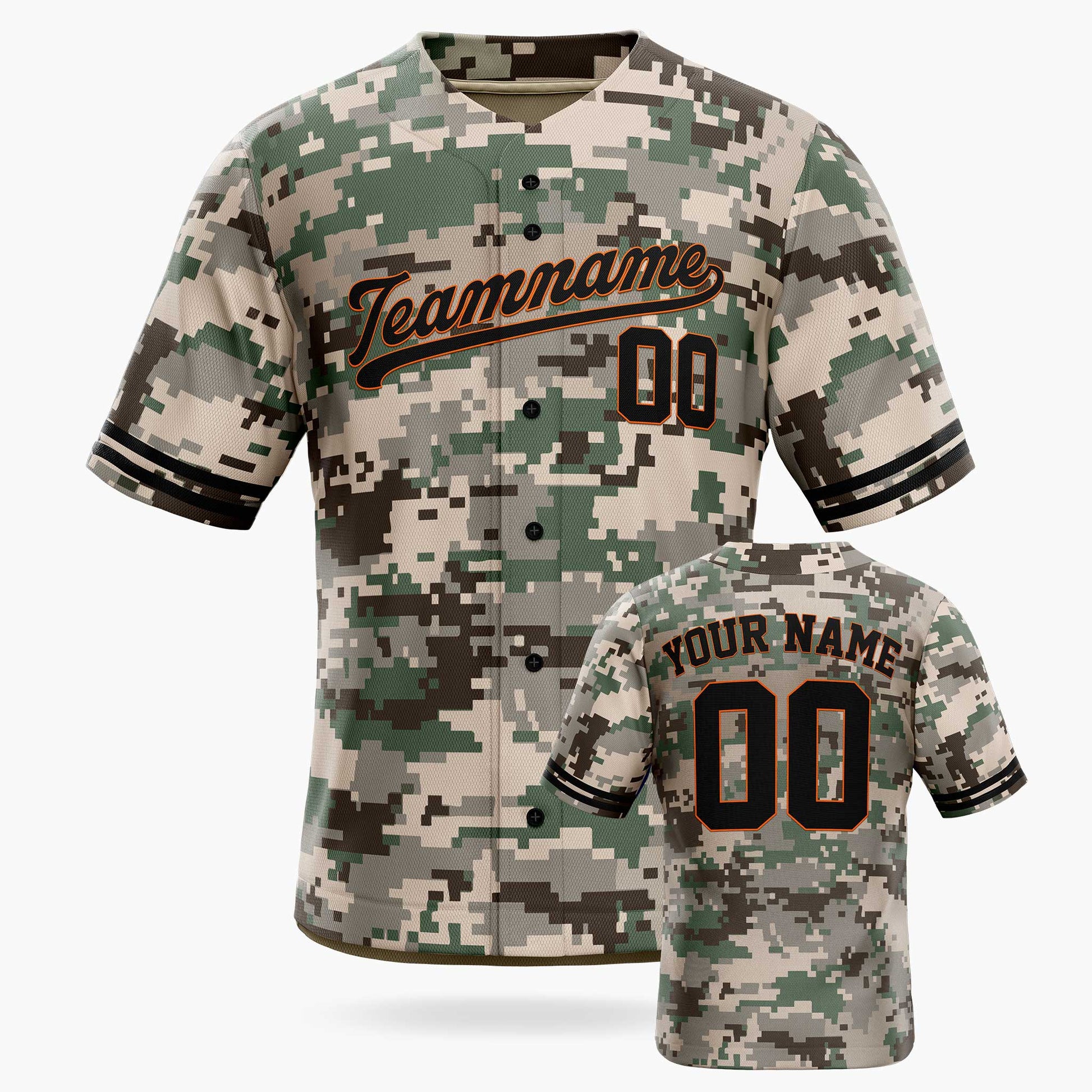Custom Gray Digital Camo Baseball Jersey – Personalized Name Number