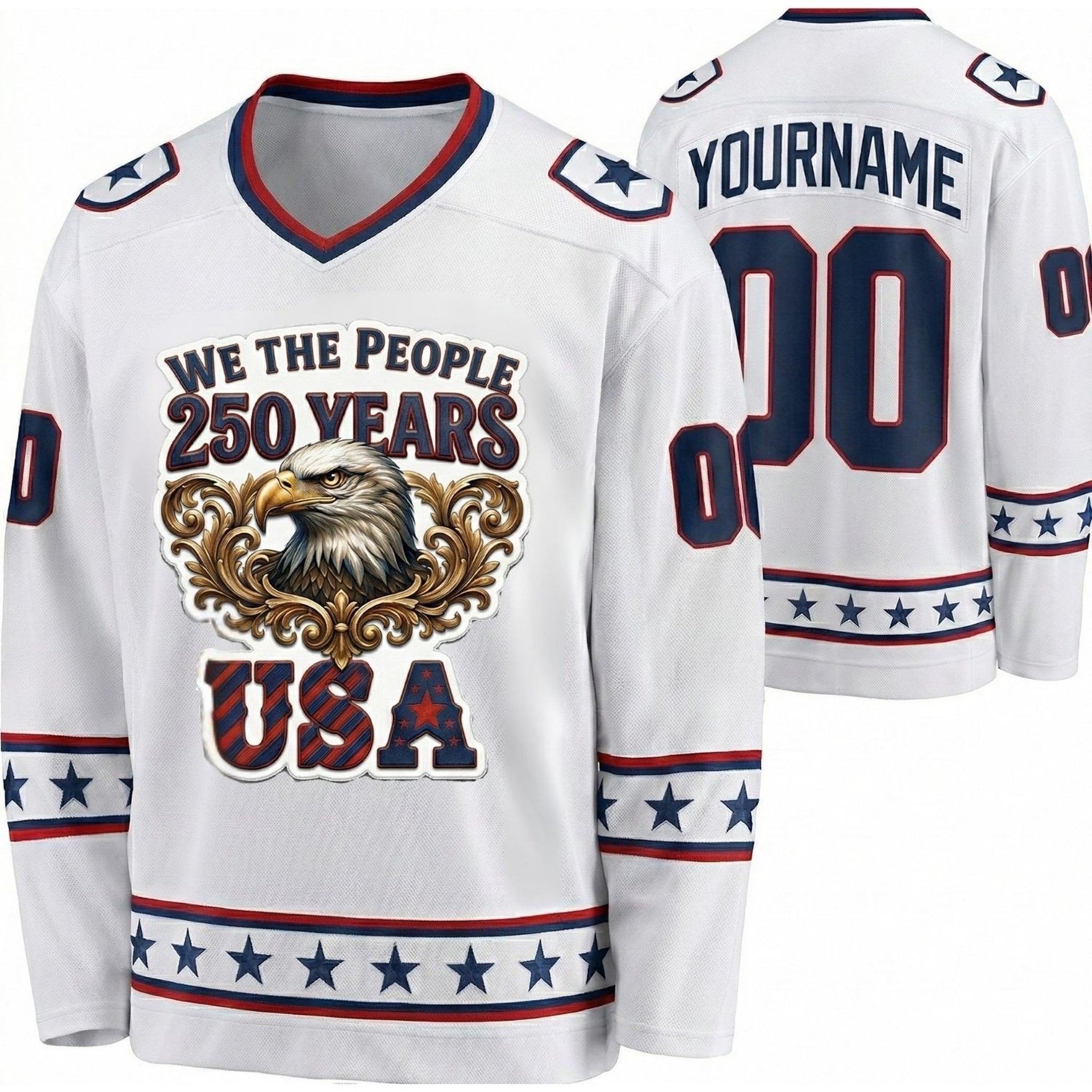Custom USA 250th Anniversary Hockey Jersey Founders 250 - Design Your Own