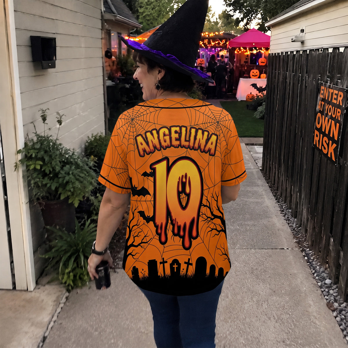 Custom Halloween Baseball Jersey Spider Web - Design Your Own