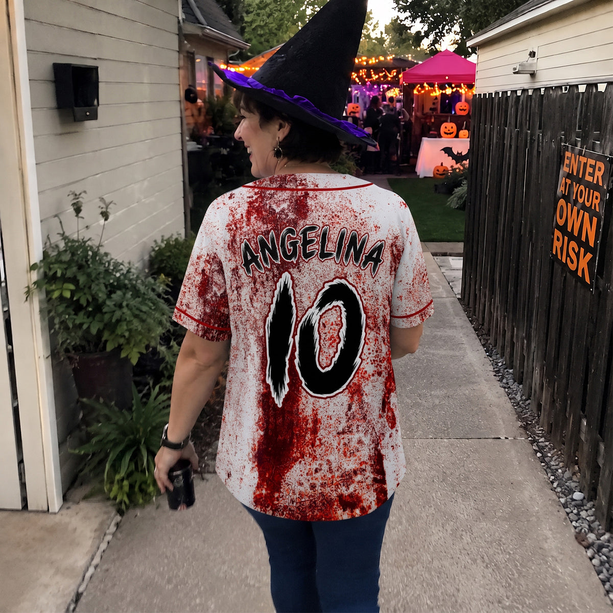 Custom Halloween Baseball Jersey Blood Splatter - Design Your Own