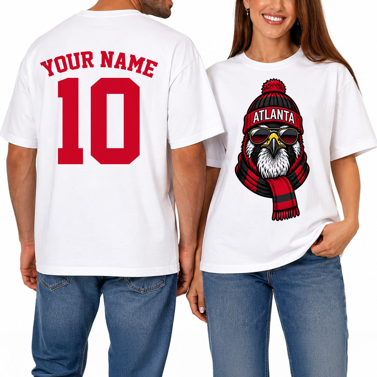 Custom Atlanta Football Shirt – Personalized Name & Number Game Day Tee
