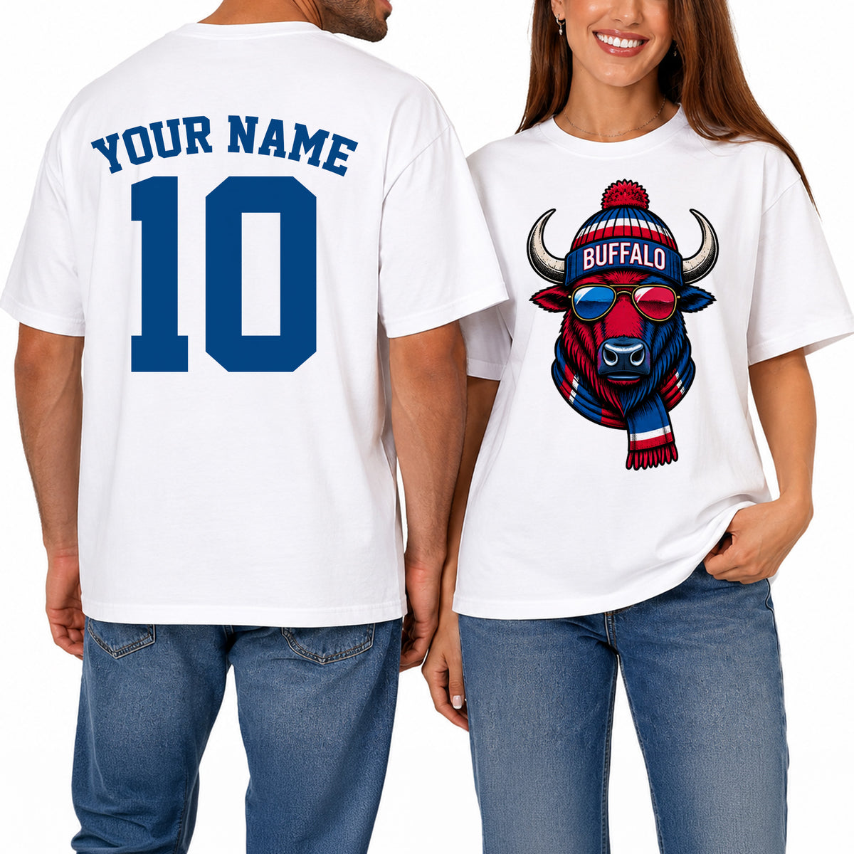 Custom Buffalo Football Shirt – Personalized Name & Number Game Day Tee