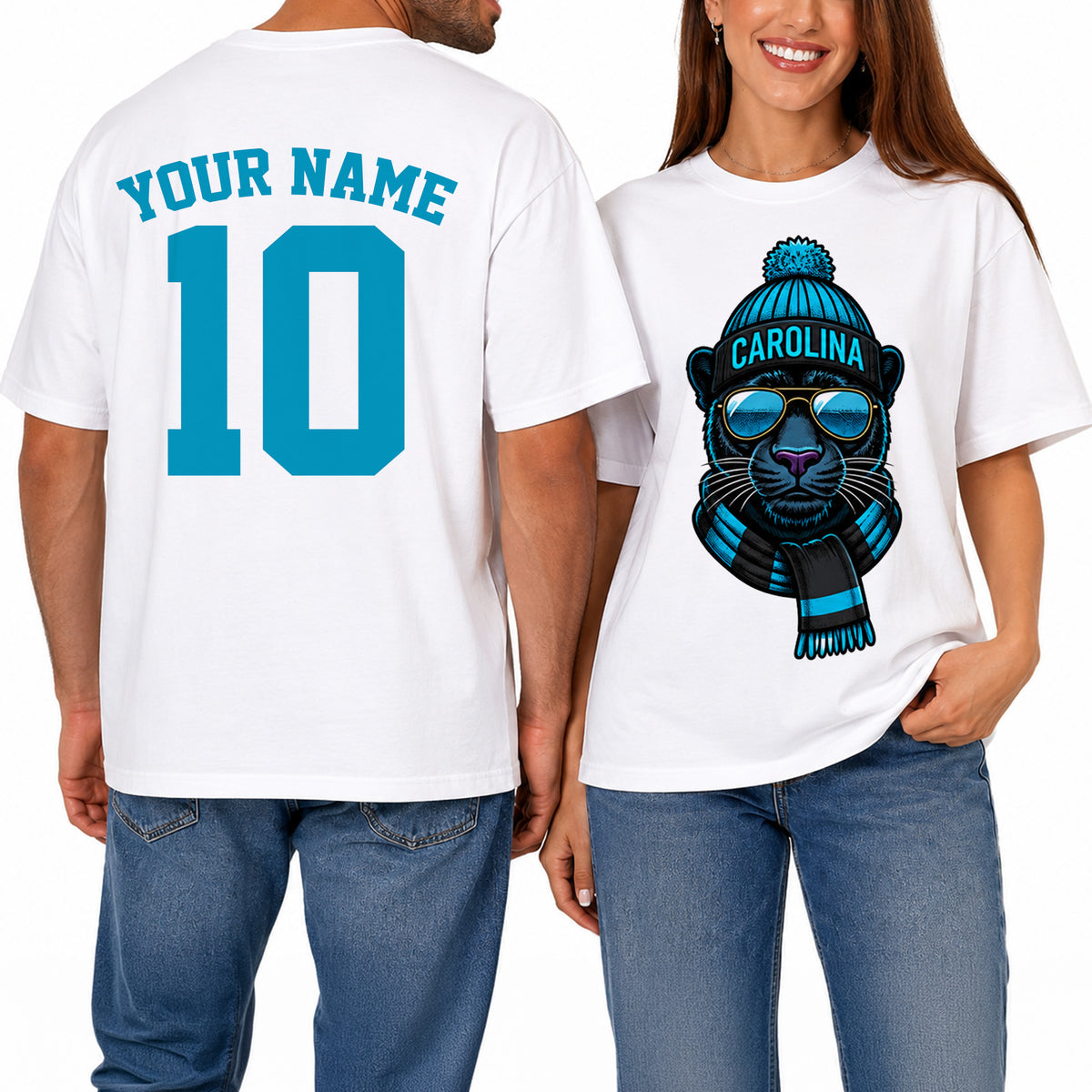 Custom Carolina Football Shirt – Personalized Name & Number Game Day Tee