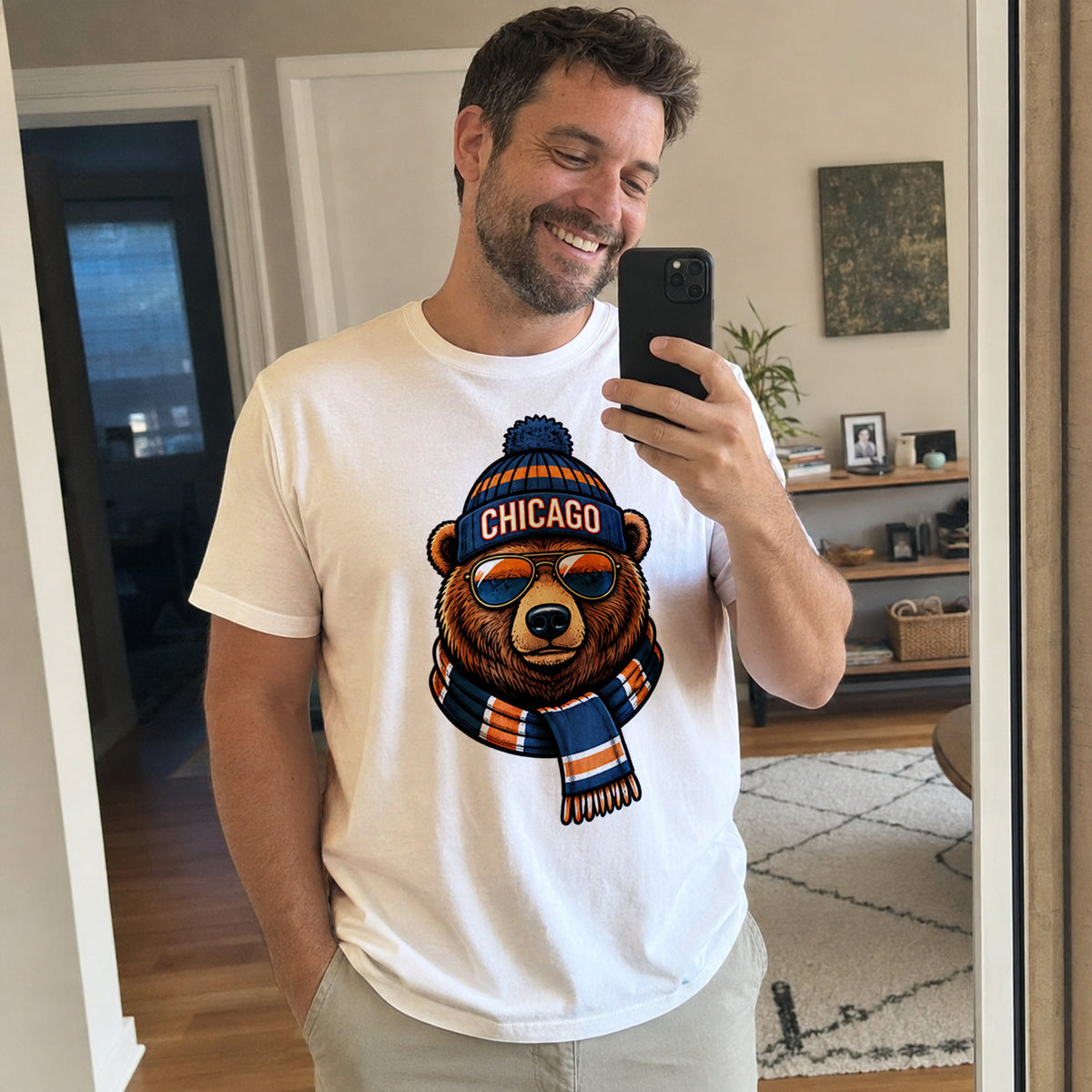 Custom Chicago Football Shirt – Personalized Name & Number Game Day Tee