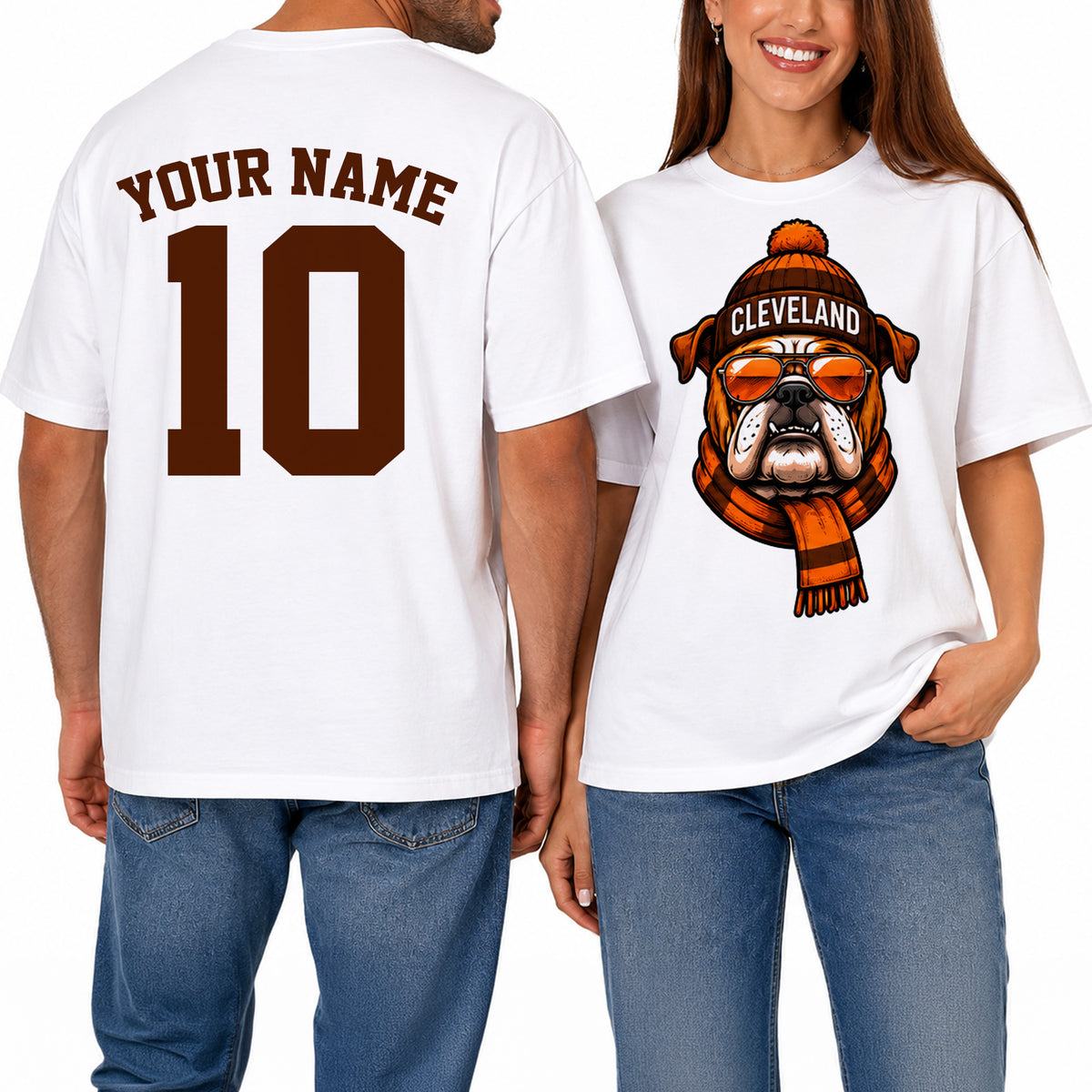 Custom Cleveland Football Shirt – Personalized Name & Number Game Day Tee