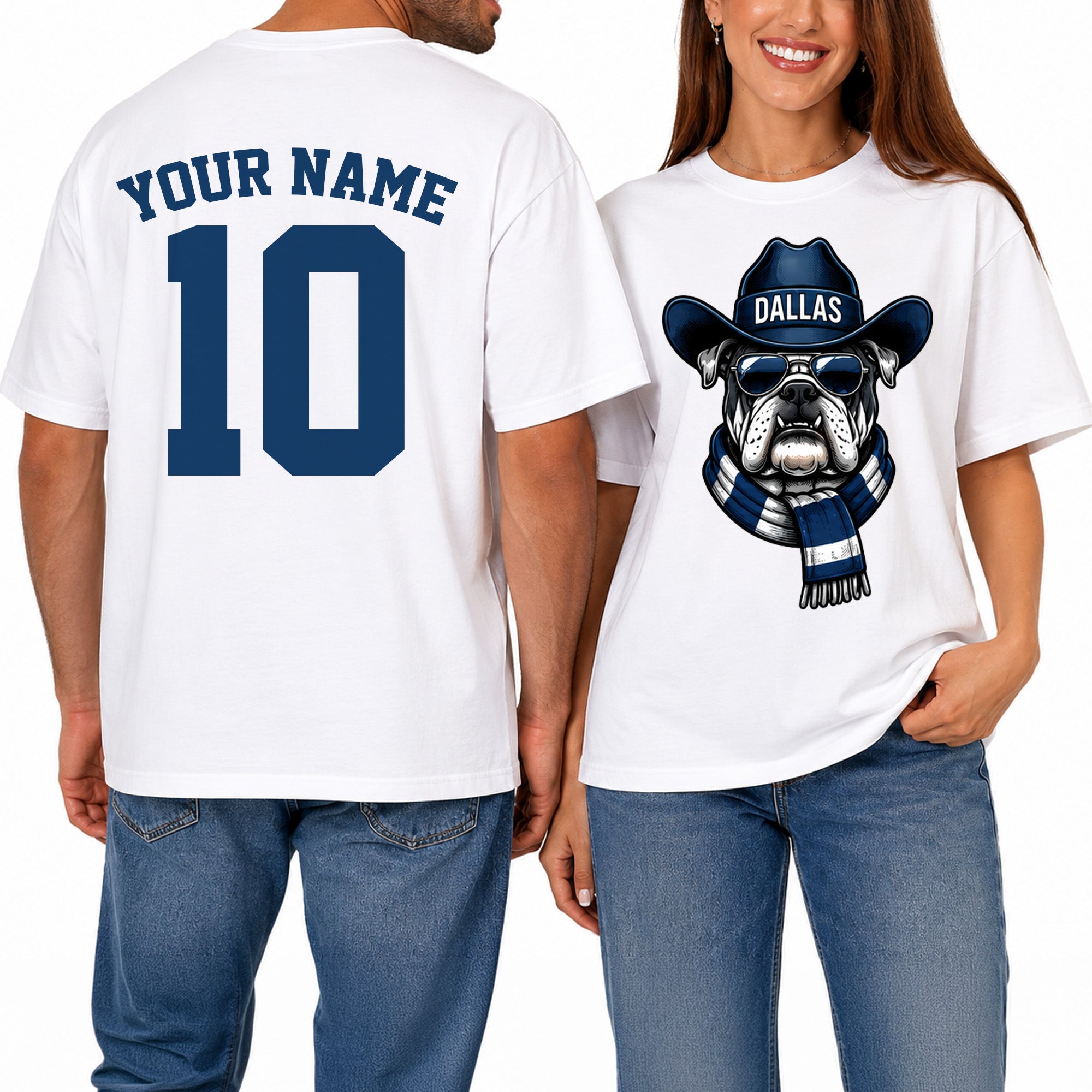 Custom Dallas Football Shirt – Personalized Name & Number Game Day Tee