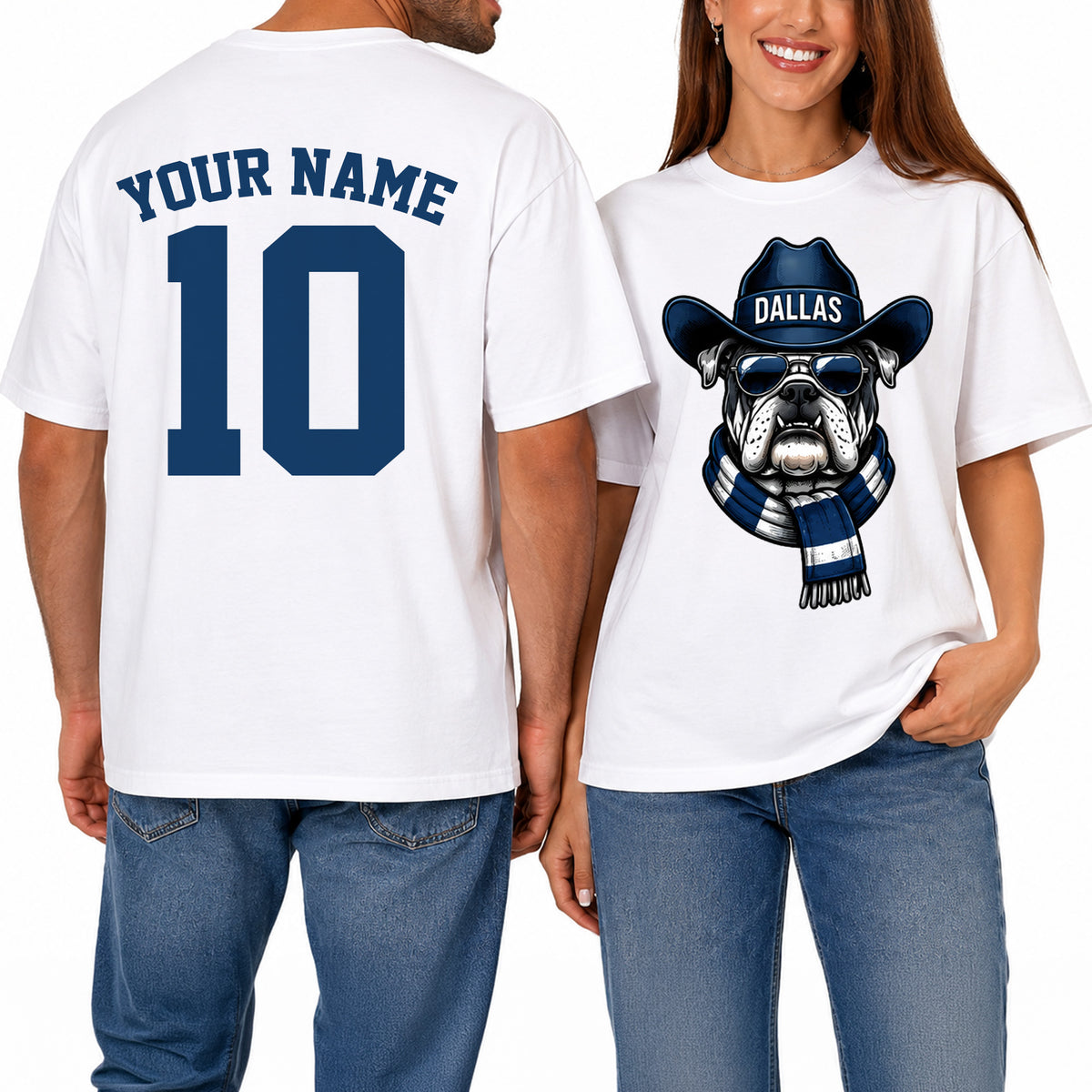 Custom Dallas Football Shirt – Personalized Name & Number Game Day Tee
