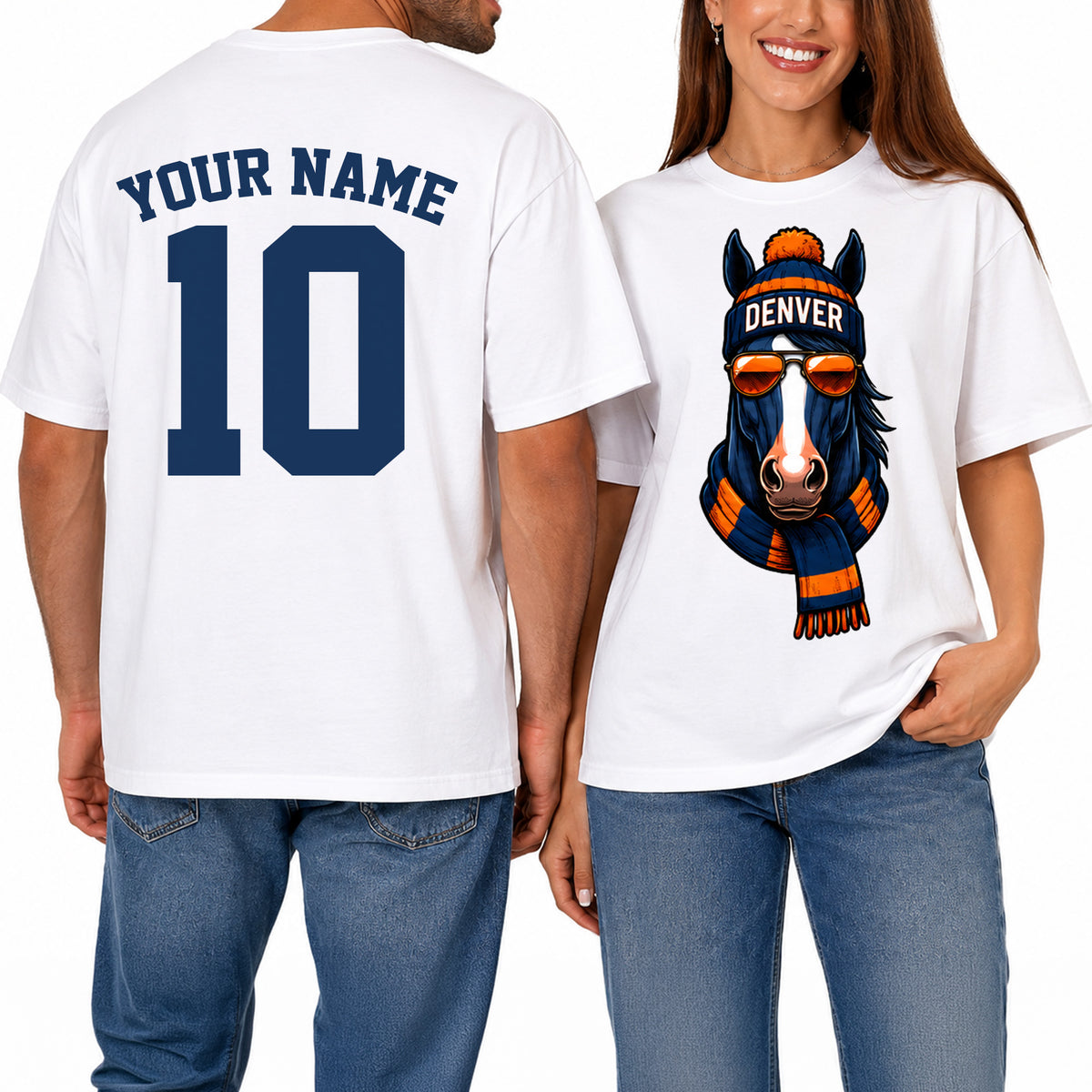 Custom Denver Football Shirt – Personalized Name & Number Game Day Tee