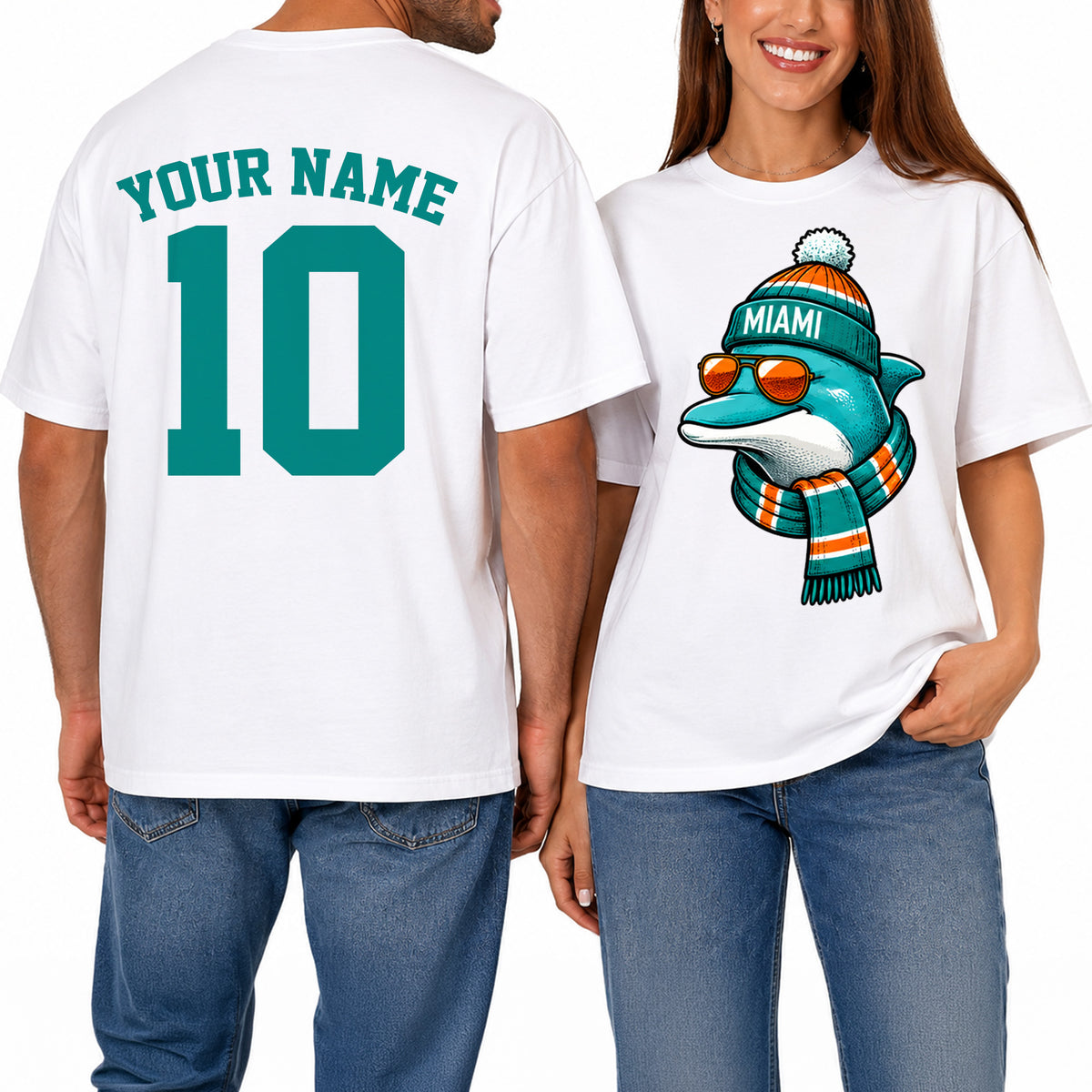 Custom Miami Football Shirt – Personalized Name & Number Game Day Tee