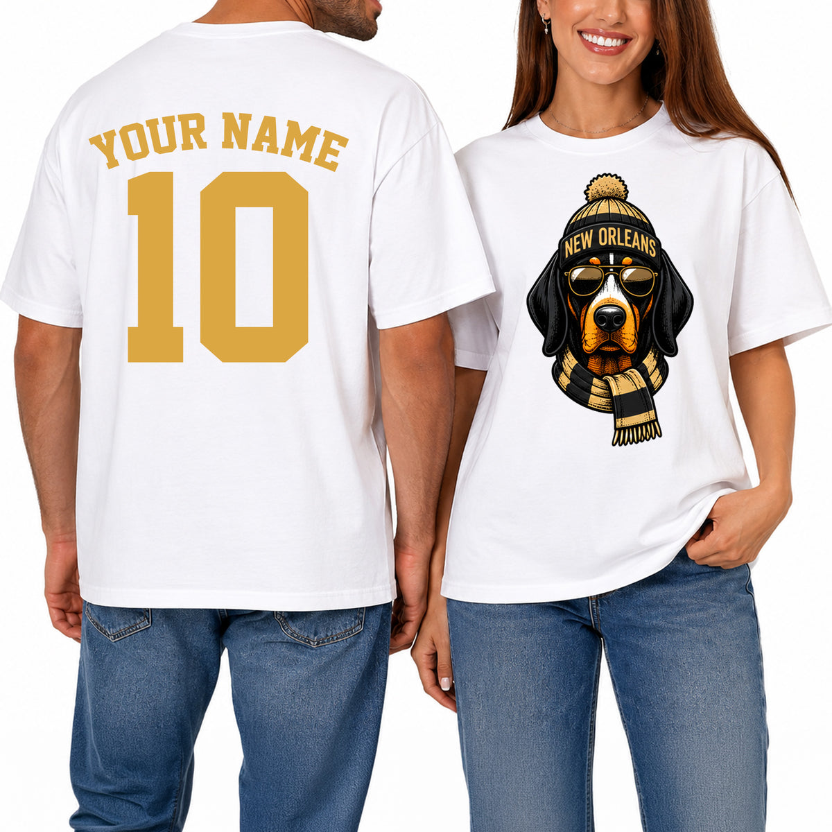Custom New Orleans Football Shirt – Personalized Name & Number Game Day Tee