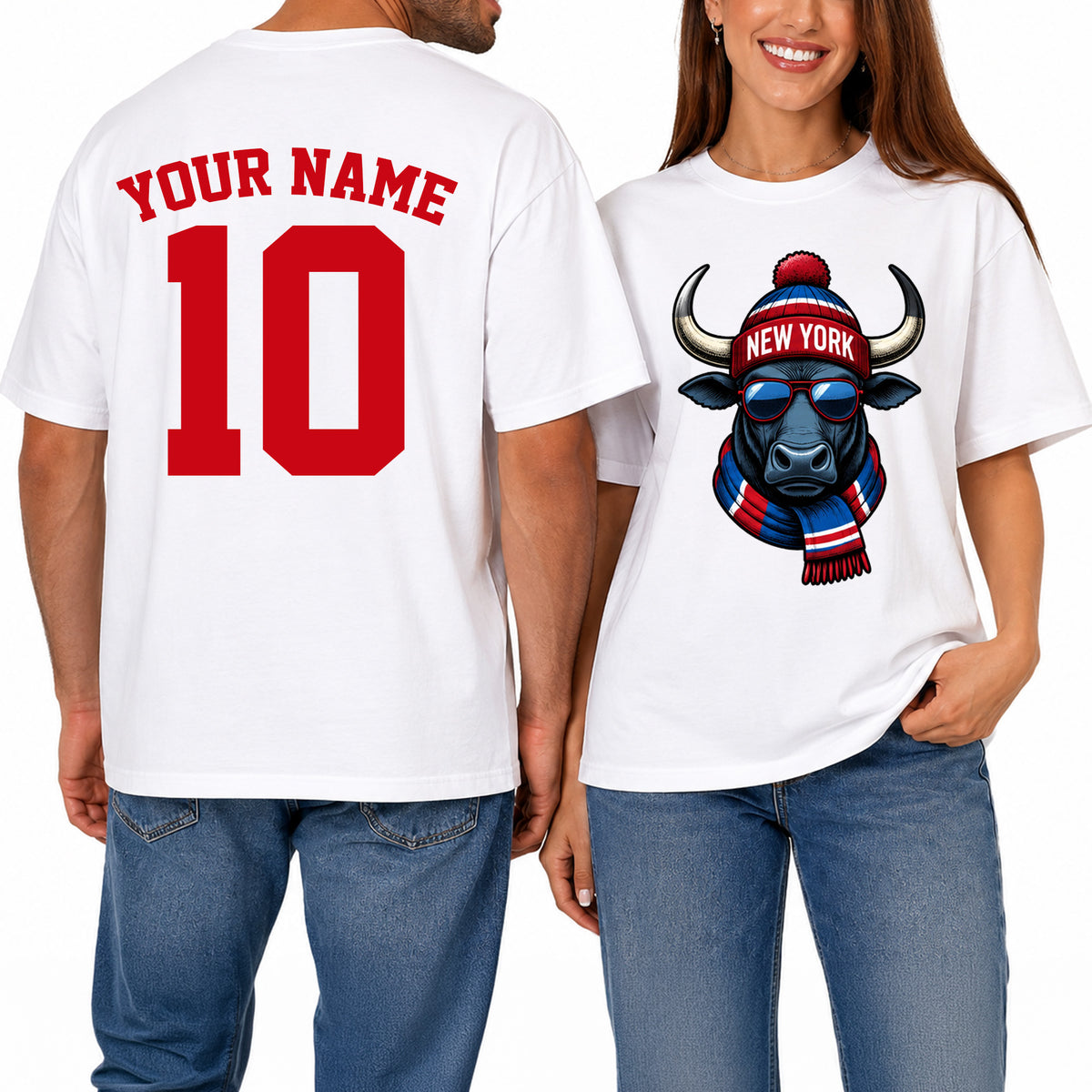 Custom New York Football Shirt – Personalized Name & Number Game Day Tee