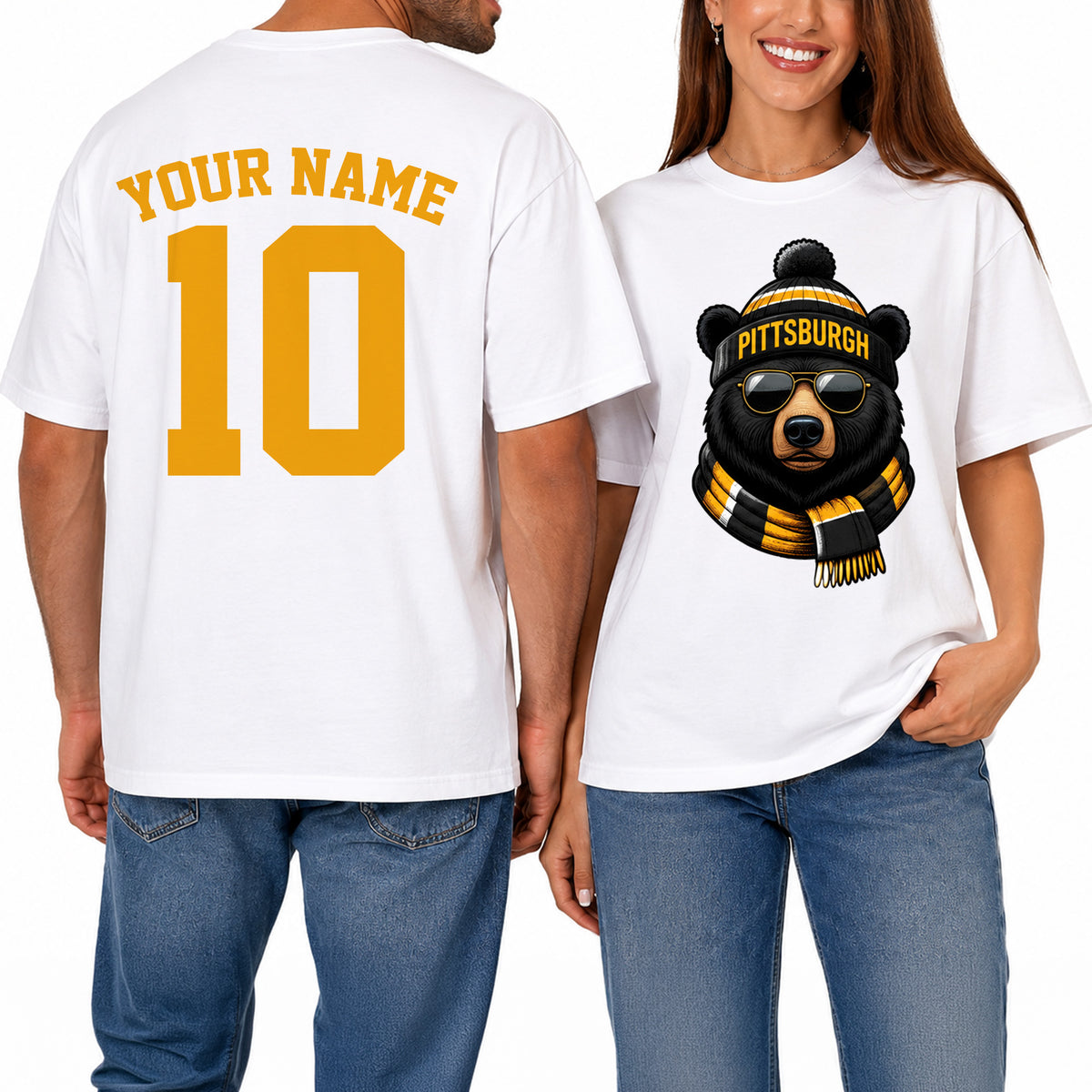 Custom Pittsburgh Football Shirt – Personalized Name & Number Game Day Tee