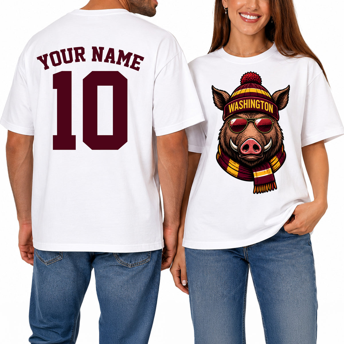 Custom Washington Football Shirt – Personalized Name & Number Game Day Tee