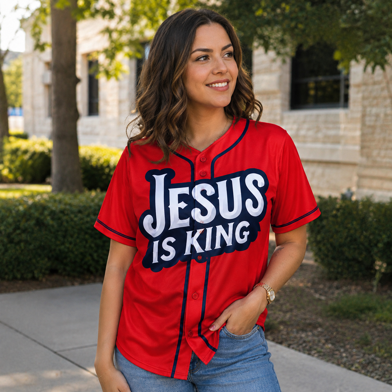 Custom Religious Baseball Jersey – Faith Over Fear Christian Design Add Your Name