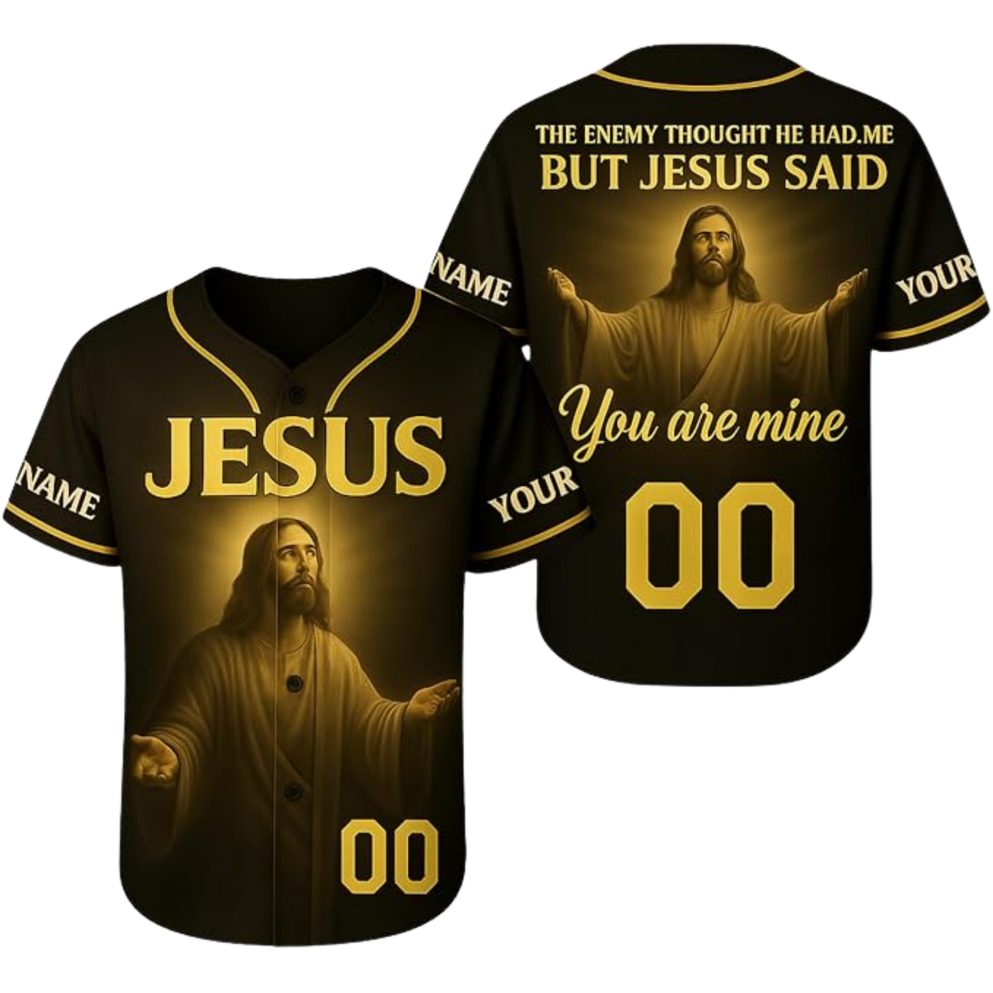Custom Religious Baseball Jersey – Jesus Said You Are Mine Christian Design Add Your Name