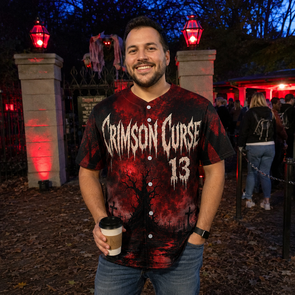 Custom Halloween Baseball Jersey - Cream Pumpkin Patch Name Number