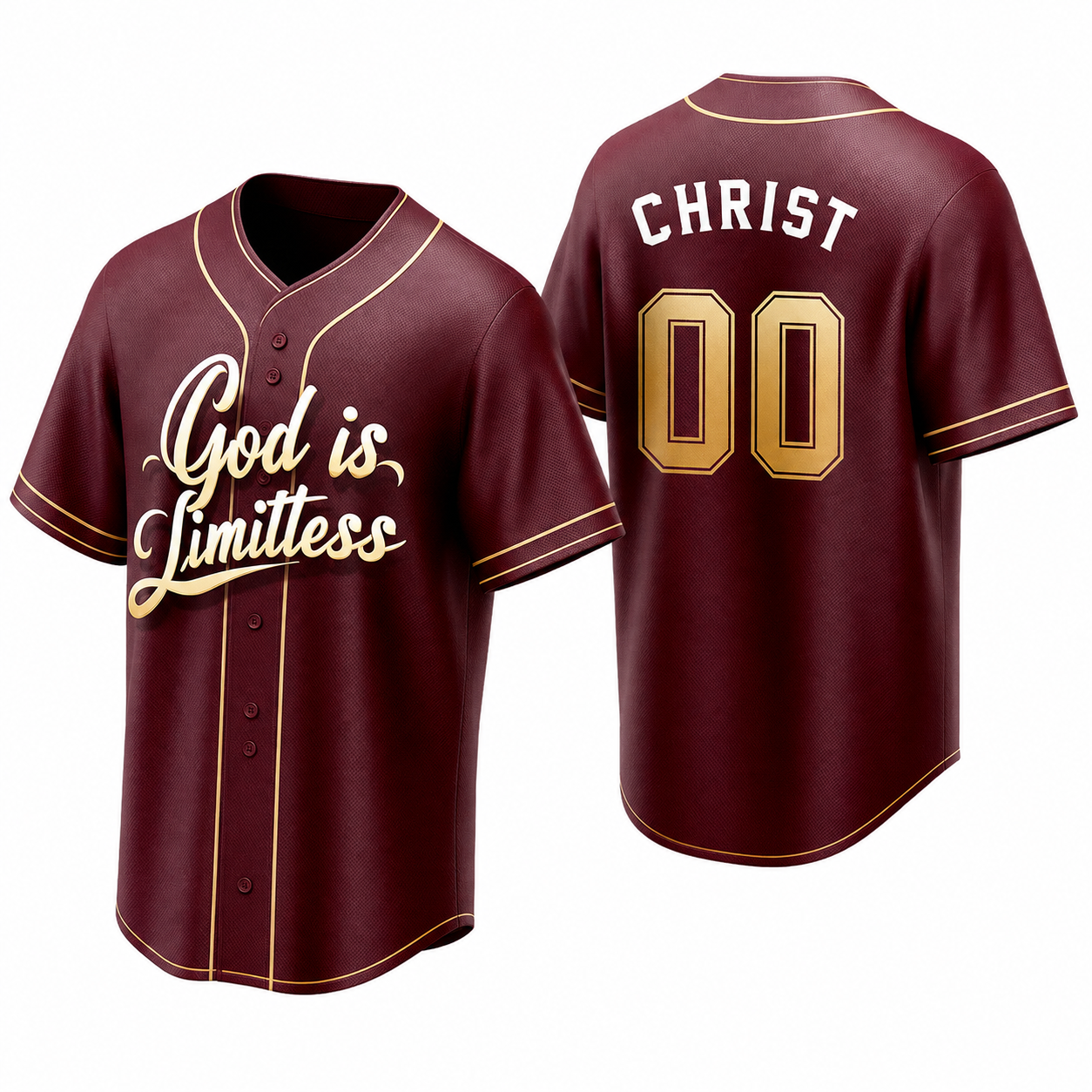 Custom Religious Baseball Jersey – God is Limitless Christian Design Add Your Name