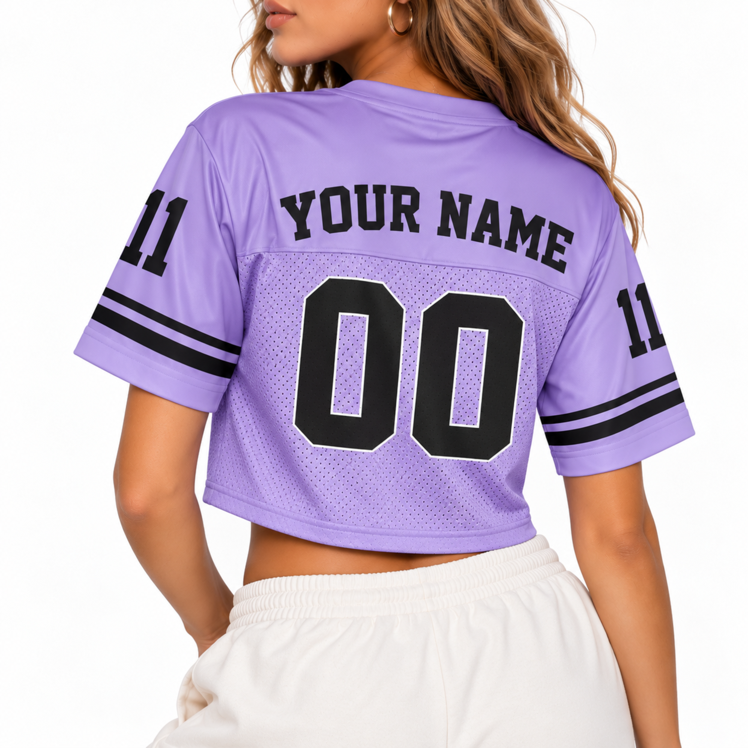 Custom Christian Crop Football Jersey, Purple Black, Personalized Name and Number