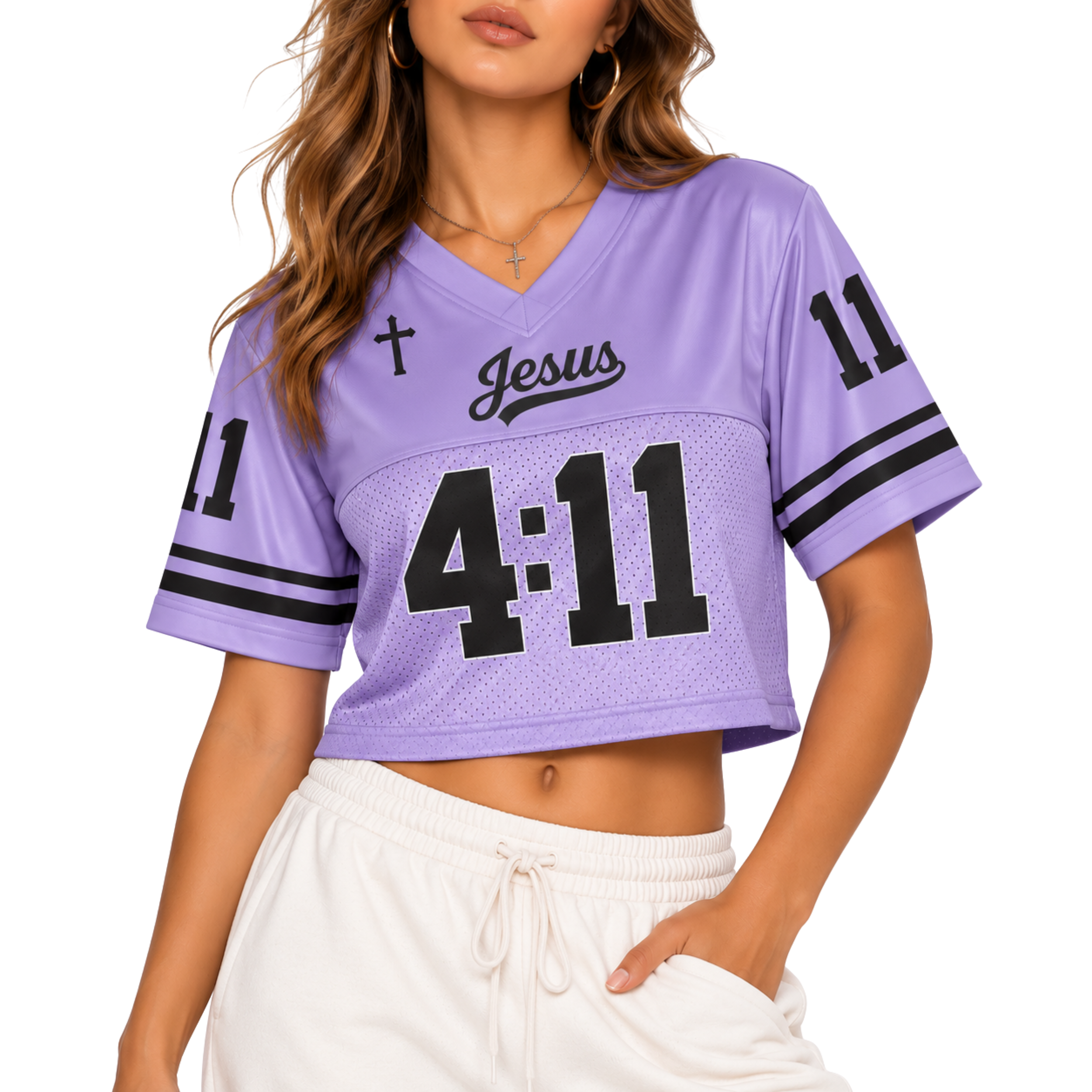 Custom Christian Crop Football Jersey, Purple Black, Personalized Name and Number